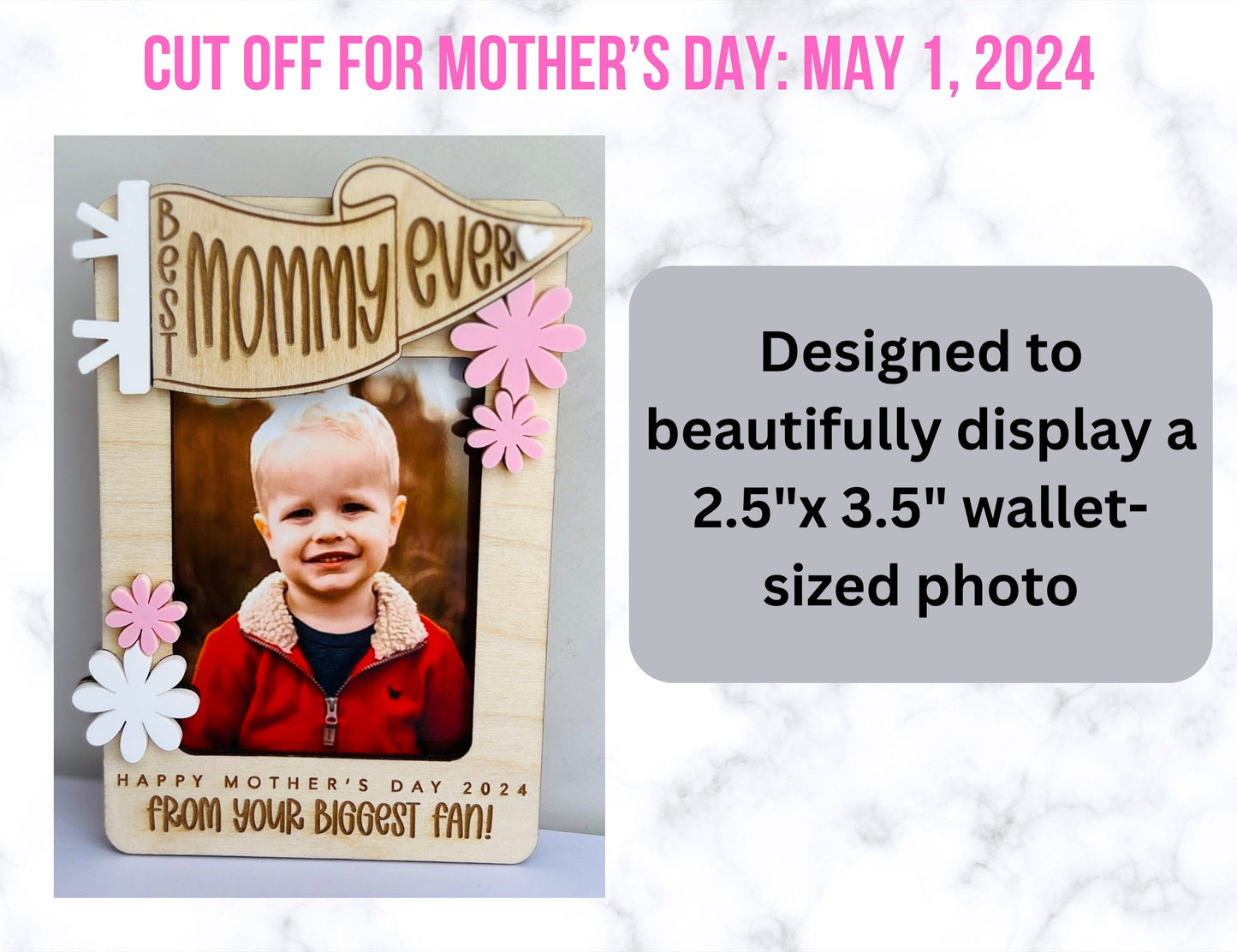 Mother's Day Fridge Magnet Photo Frame, Gift for Mom, Best Ever, Photo Magnet, Mother's Day Present, Gift for Grandma