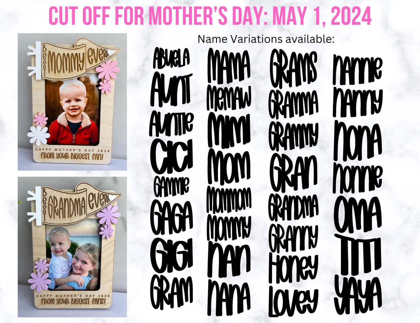 Mother's Day Fridge Magnet Photo Frame, Gift for Mom, Best Ever, Photo Magnet, Mother's Day Present, Gift for Grandma