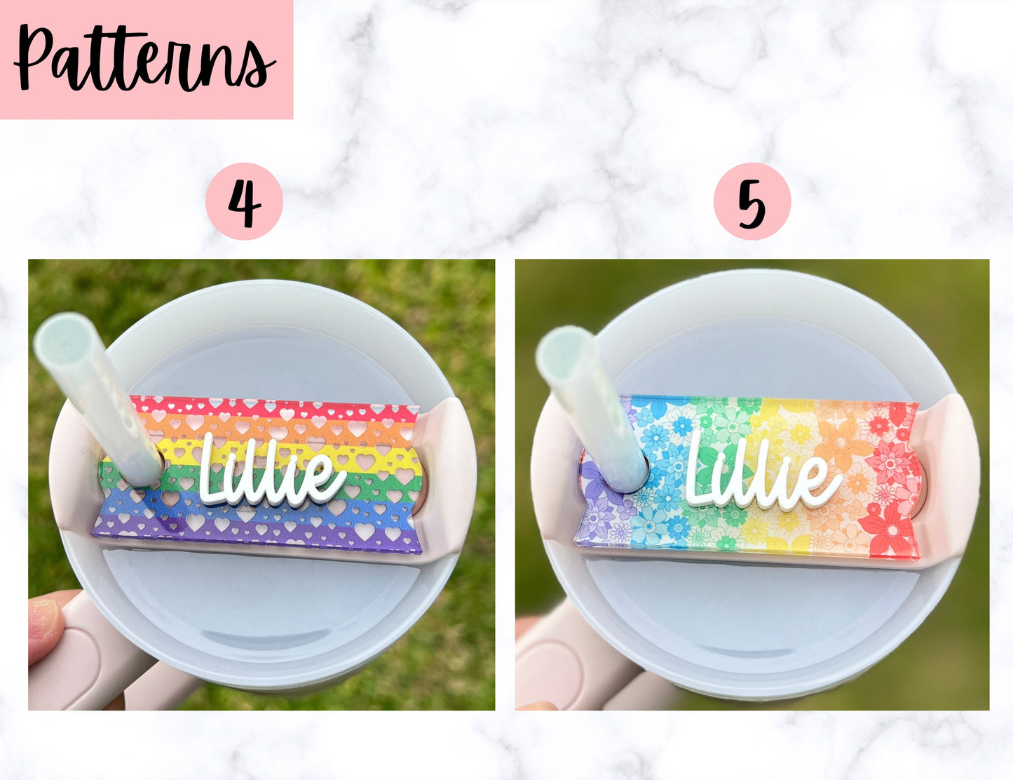 Personalized Pride Stanley Name Topper 20oz 30oz 40oz, Custom LGBT Name Plate Tag, Rainbow, Pride Month Gift, Tumbler Accessories