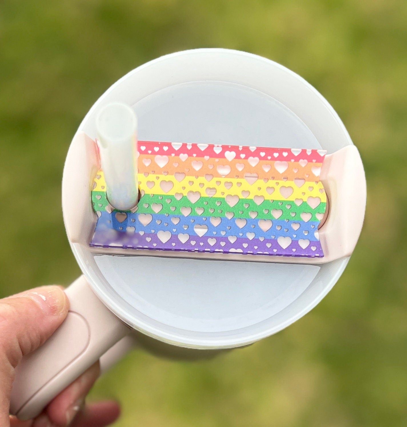 Personalized Pride Stanley Name Topper 20oz 30oz 40oz, Custom LGBT Name Plate Tag, Rainbow, Pride Month Gift, Tumbler Accessories