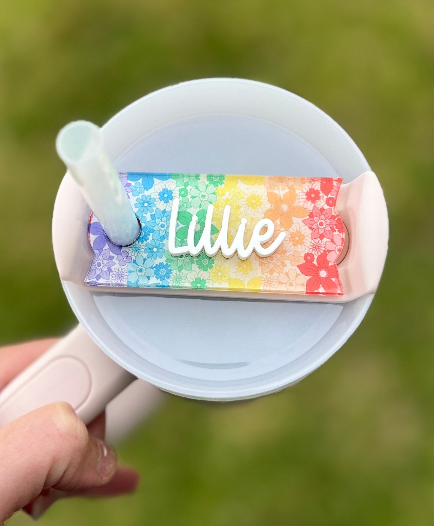 Personalized Pride Stanley Name Topper 20oz 30oz 40oz, Custom LGBT Name Plate Tag, Rainbow, Pride Month Gift, Tumbler Accessories
