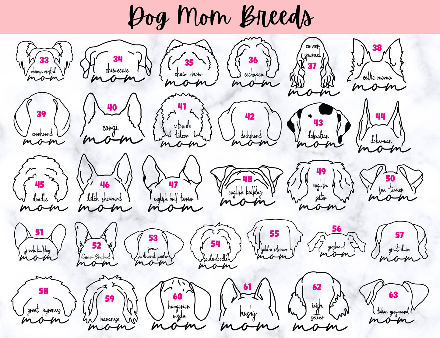 Personalized Dog Mom Tumbler, Custom Dog Lover Gift, New Puppy Owner Present, Dog Ear Cup, Pet Lover, 40 oz tumbler, Canine Fur Mama Fur Mom