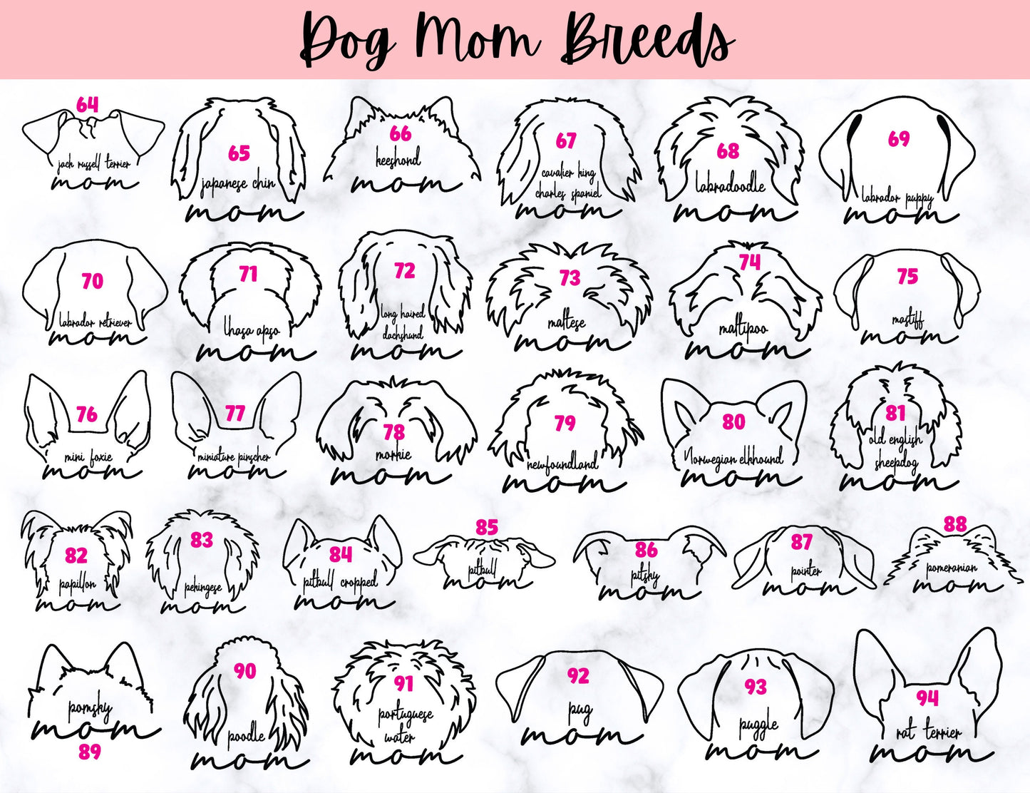Personalized Dog Mom Tumbler, Custom Dog Lover Gift, New Puppy Owner Present, Dog Ear Cup, Pet Lover, 40 oz tumbler, Canine Fur Mama Fur Mom
