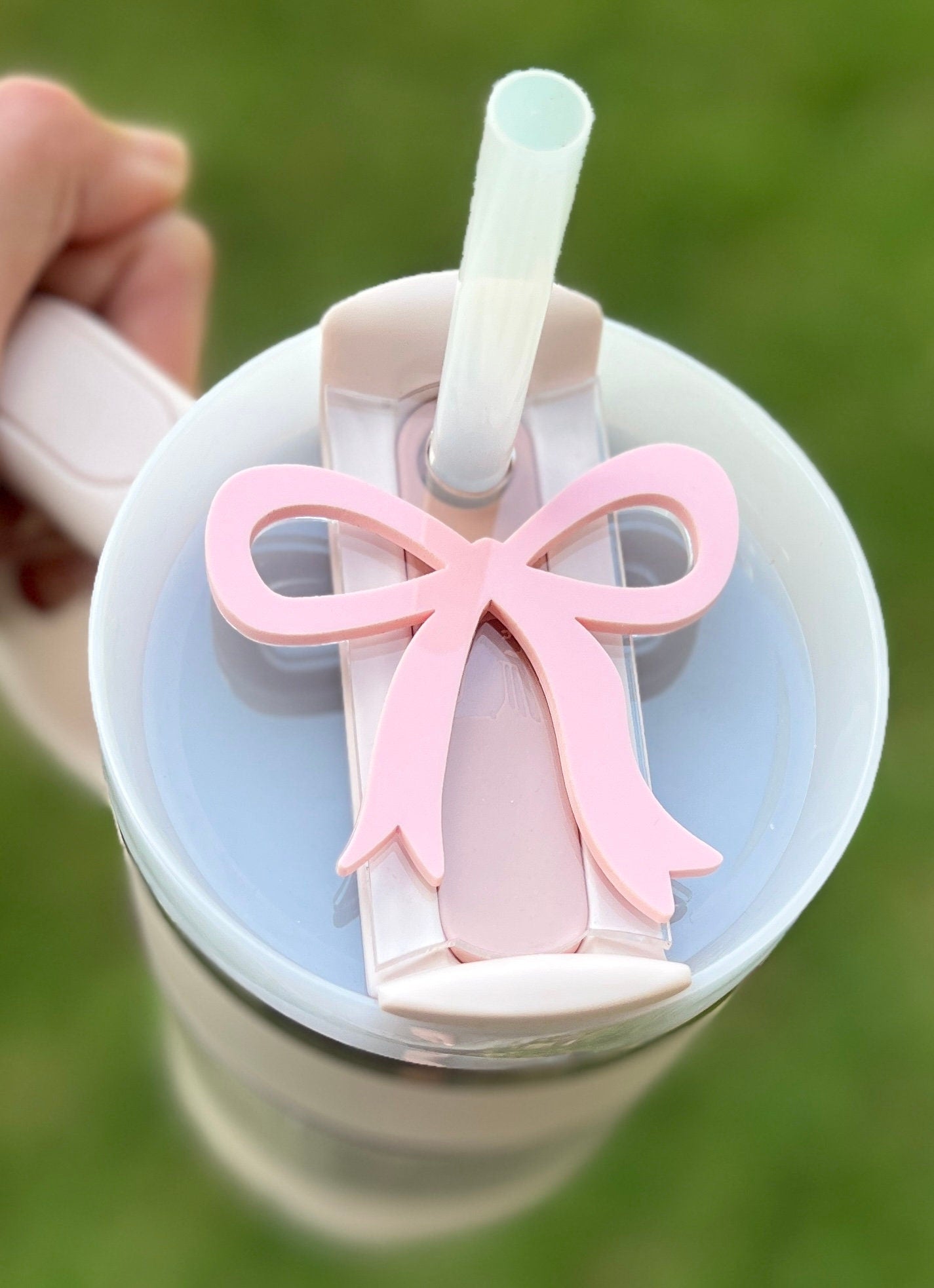 Coquette Bow Tumbler Topper, 20oz 30oz 40oz Tumbler Cup, Gift for Her, Girly, Tumbler accessories, Stanley Tumbler Lid Topper