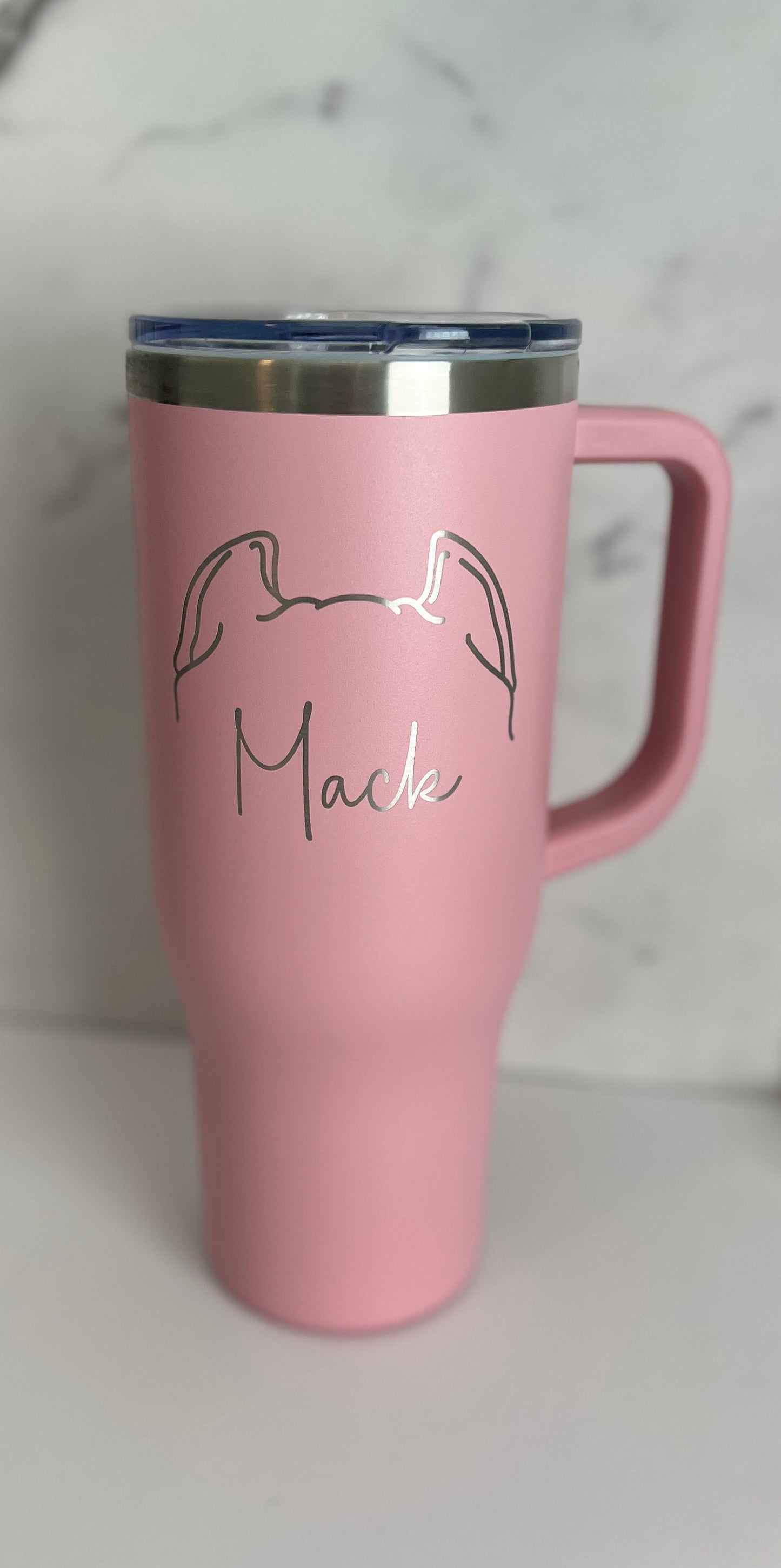 Personalized Dog Mom Tumbler, Custom Dog Lover Gift, Fur Mama Present, New Puppy Owner, Dog Ear Cup, Fur Mom, Pet Lover, 40 oz tumbler