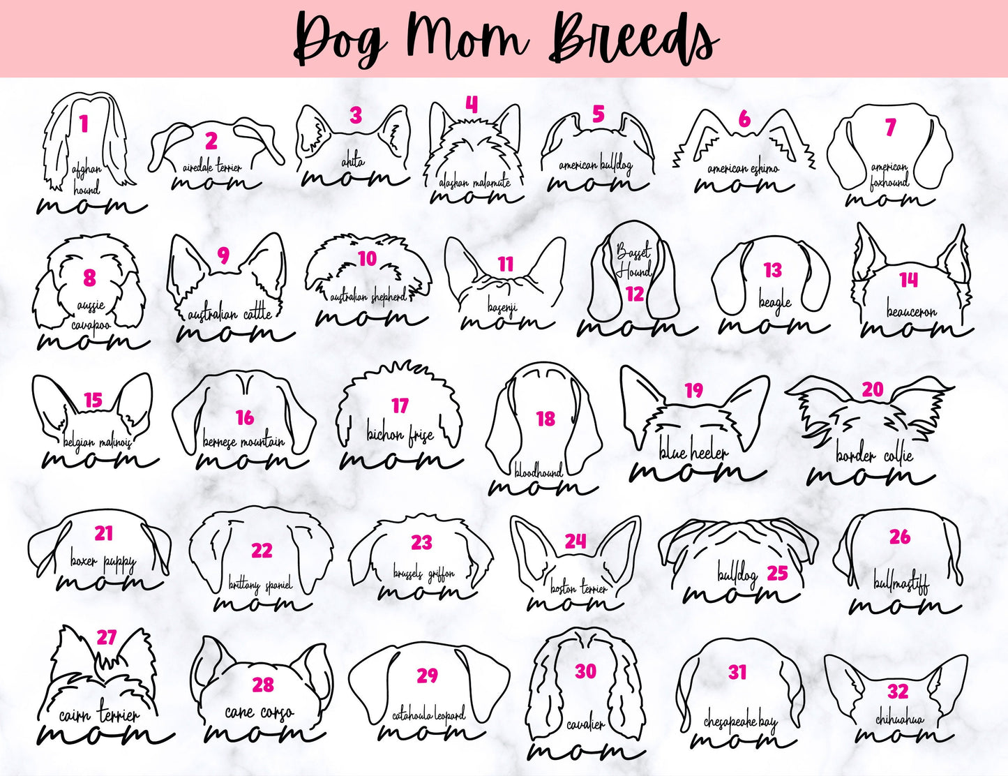 Personalized Dog Mom Tumbler, Custom Dog Lover Gift, New Puppy Owner Present, Dog Ear Cup, Pet Lover, 40 oz tumbler, Canine Fur Mama Fur Mom