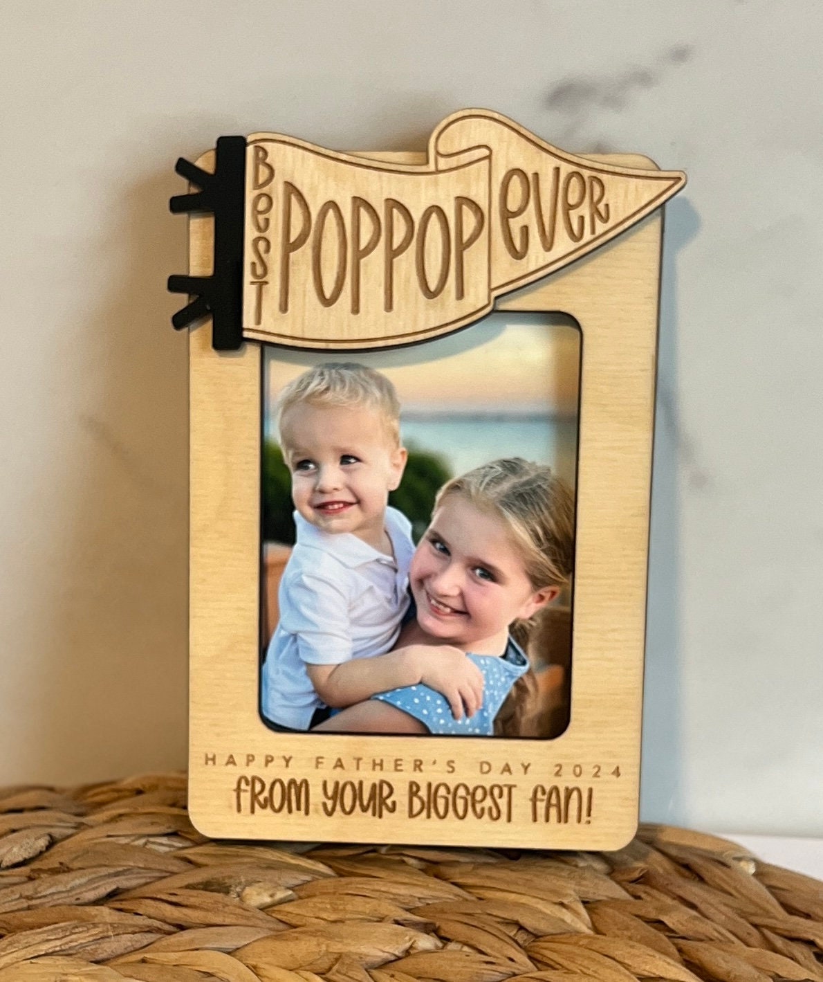 Father's Day Fridge Magnet Photo Frame, Gift for Dad, Best Ever, Photo Magnet, Father's Day Present, Gift for Grandpa Papa Poppop