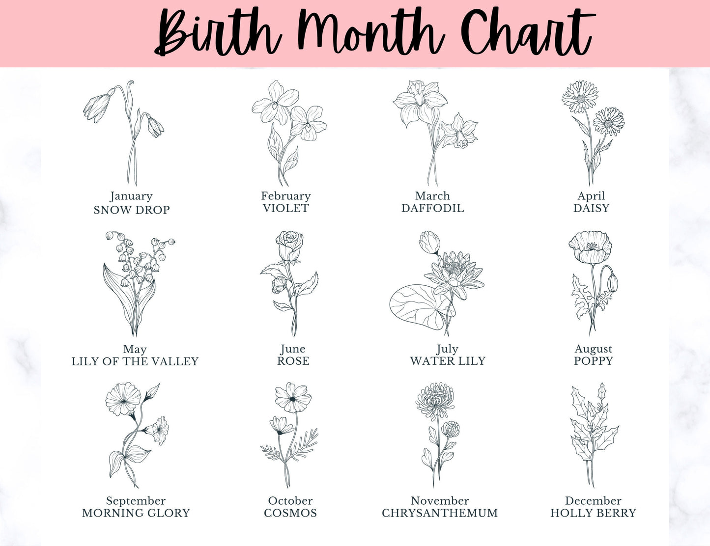 Personalized Birth Month Flower Tumbler 30oz, Custom Cup with straw, Birthday Gifts for Her, Bridesmaid Present, Best Friend Gift
