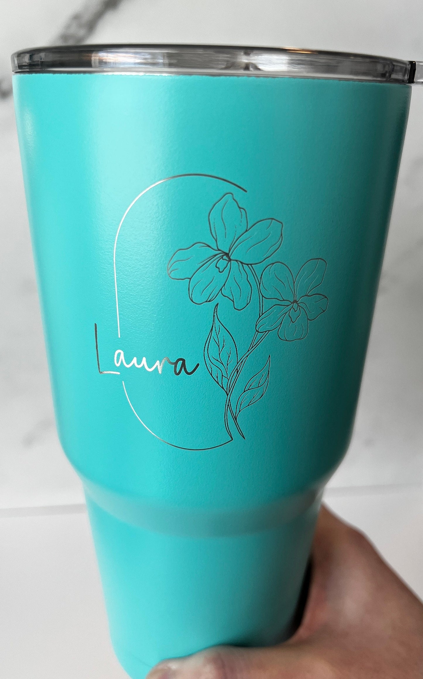 Personalized Birth Month Flower Tumbler 30oz, Custom Cup with straw, Birthday Gifts for Her, Bridesmaid Present, Best Friend Gift