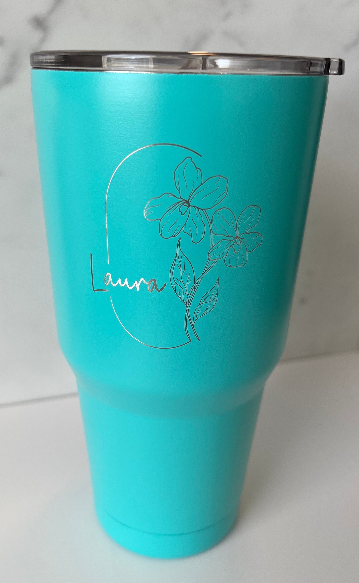 Personalized Birth Month Flower Tumbler 30oz, Custom Cup with straw, Birthday Gifts for Her, Bridesmaid Present, Best Friend Gift