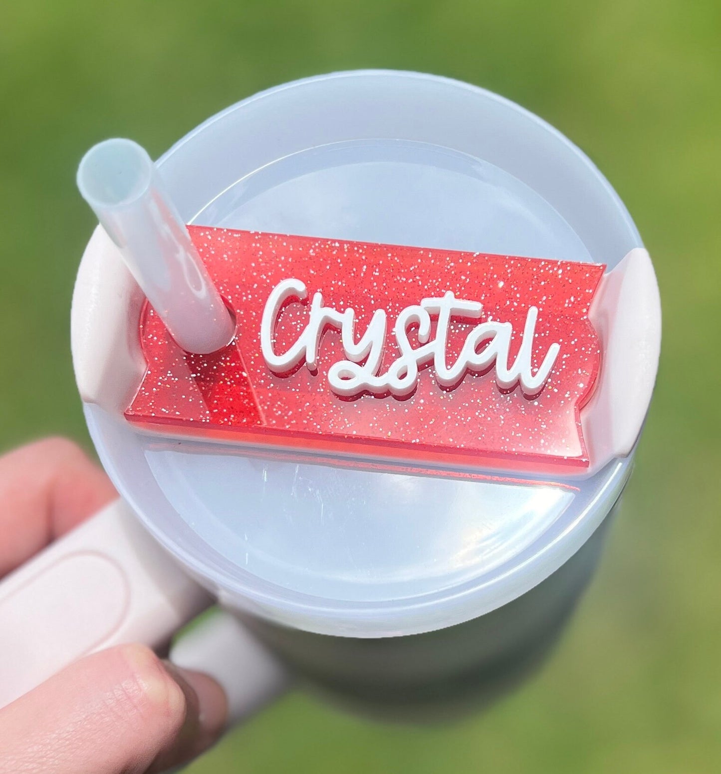 Personalized Tumbler Name Topper, Custom Name Plate for her, Glitter Jellies, 20oz 30oz 40oz, Gift for Her, Birthday Gift, Bridesmaid Gift