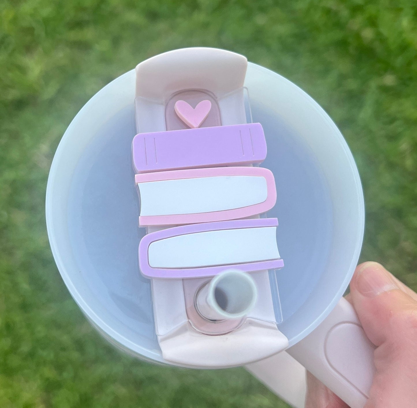 Book Lover Tumbler Topper, Reader Gift, 20/30oz 40oz Cup, Book Club Present, Bookish, Pink Purple, Gift for Bookworm, Cute Booktok Merch