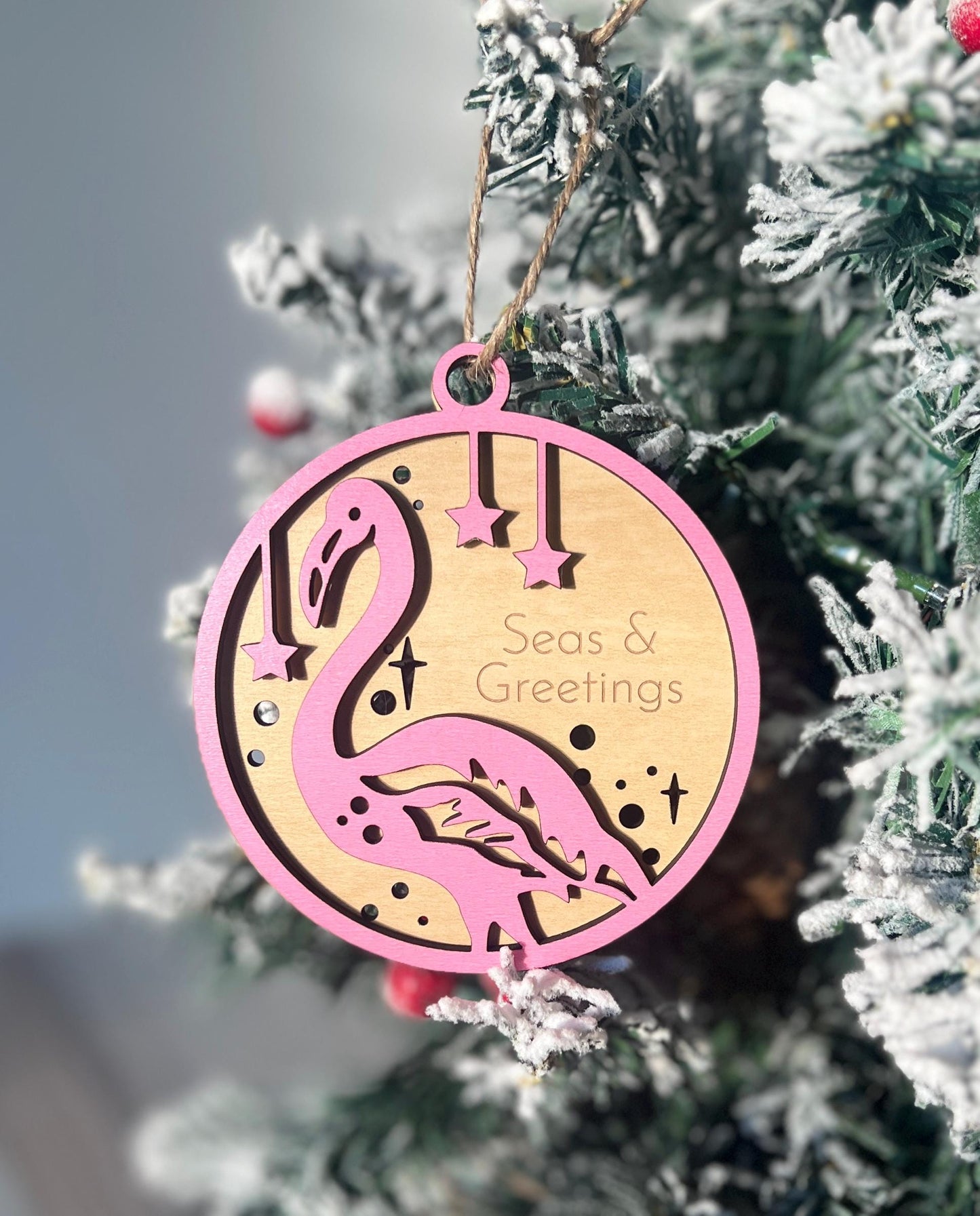 Personalized Flamingo Christmas Ornament, Custom Present, Christmas Gift, Flamingo Lover Present