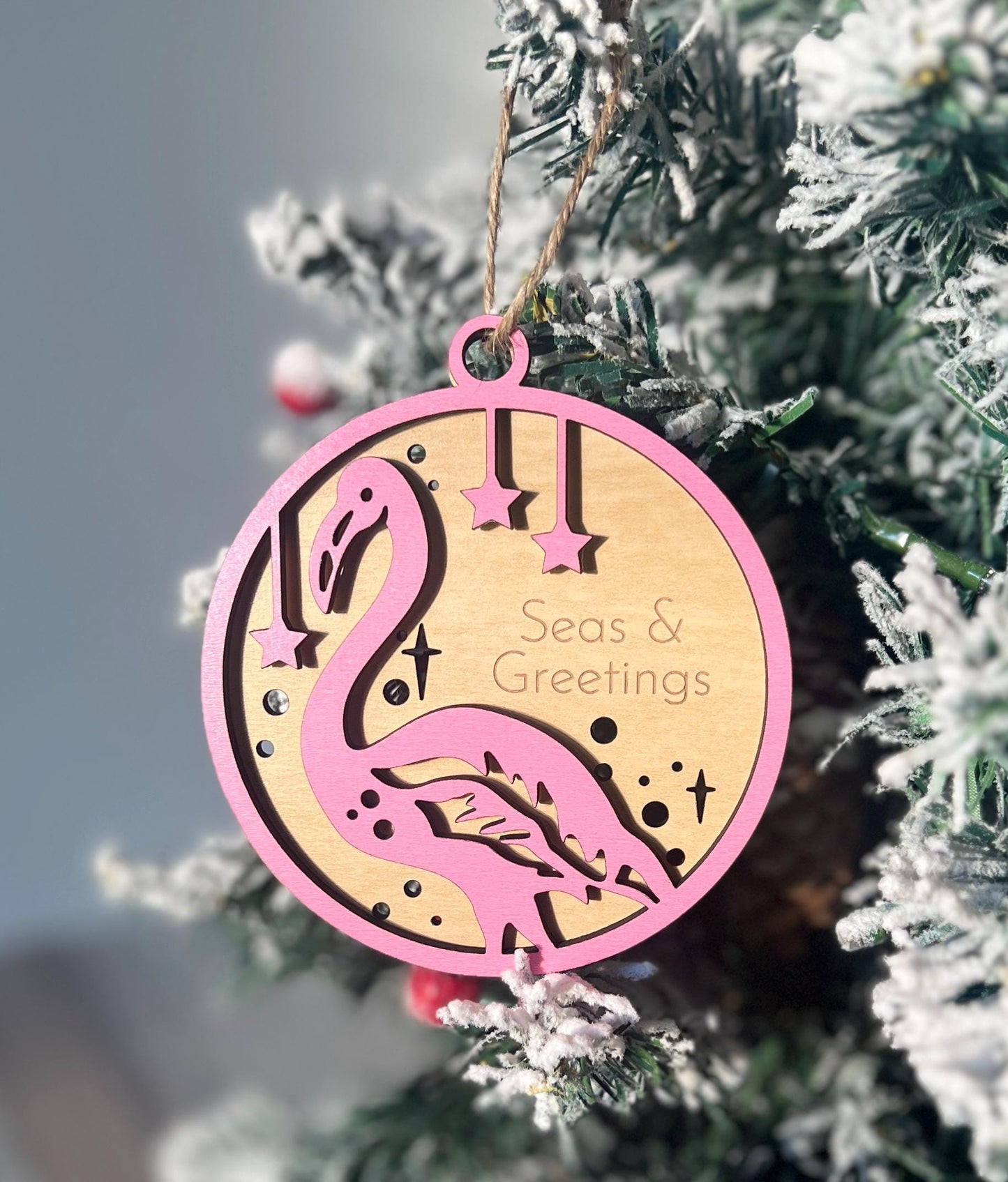 Personalized Flamingo Christmas Ornament, Custom Present, Christmas Gift, Flamingo Lover Present