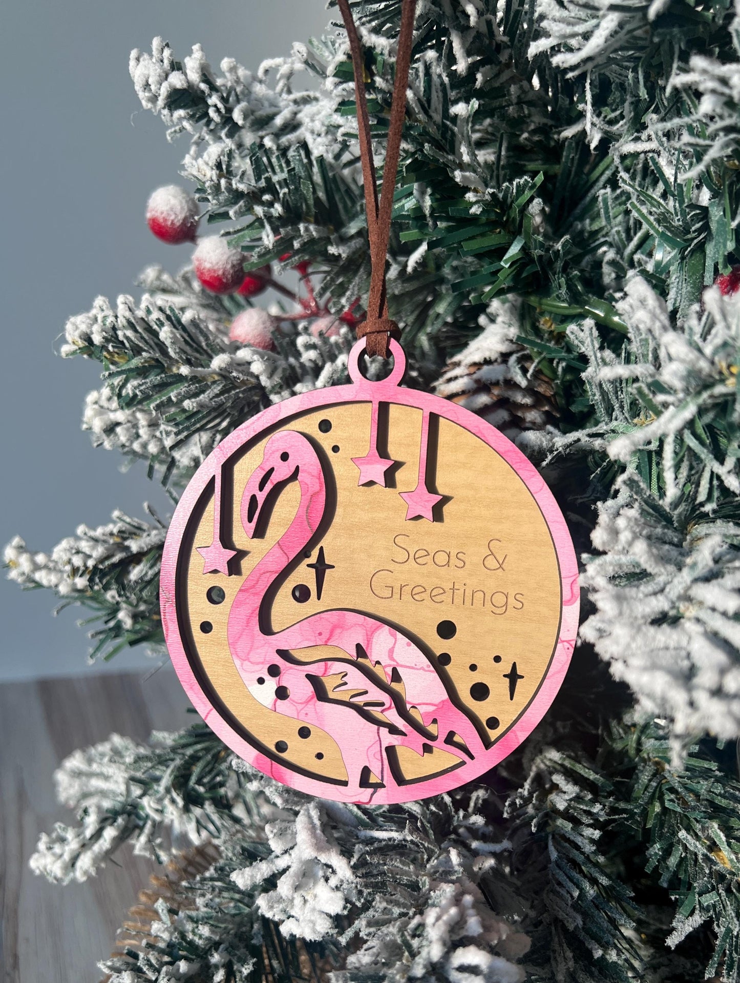 Personalized Flamingo Christmas Ornament, Custom Present, Christmas Gift, Flamingo Lover Present