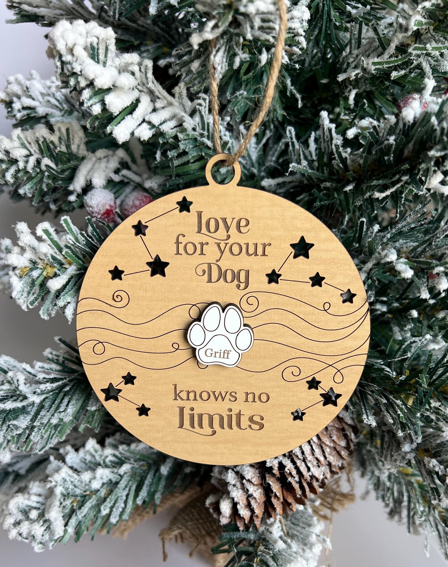 Personalized Dog Christmas Ornament, Dog Mom Gift, Custom Pet Paw, Gift for Her, Dog Lover Present, Gift for Canine lover