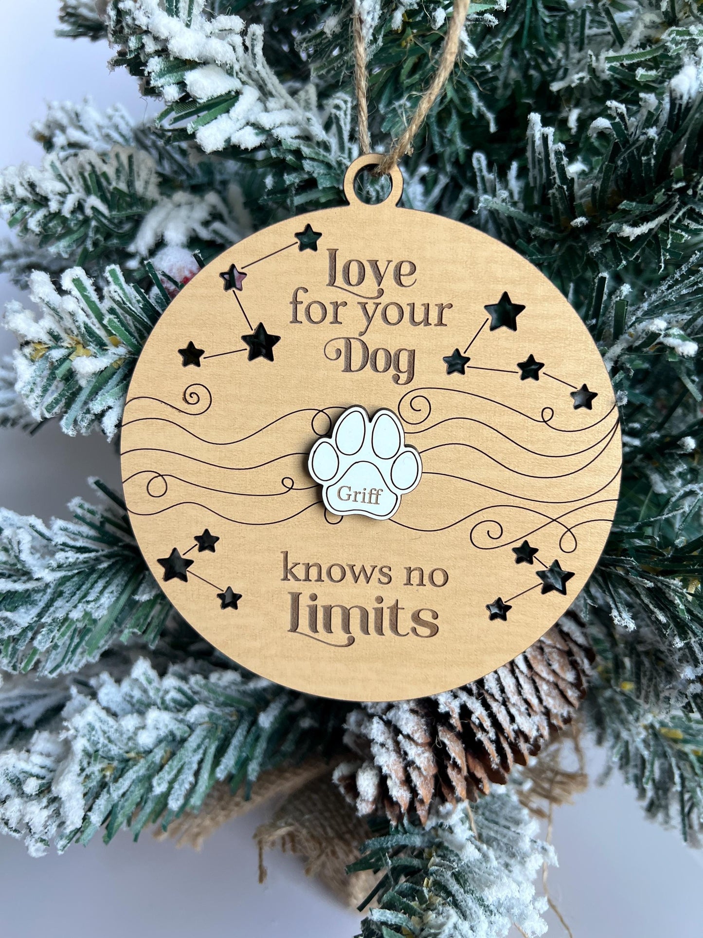 Personalized Dog Christmas Ornament, Dog Mom Gift, Custom Pet Paw, Gift for Her, Dog Lover Present, Gift for Canine lover