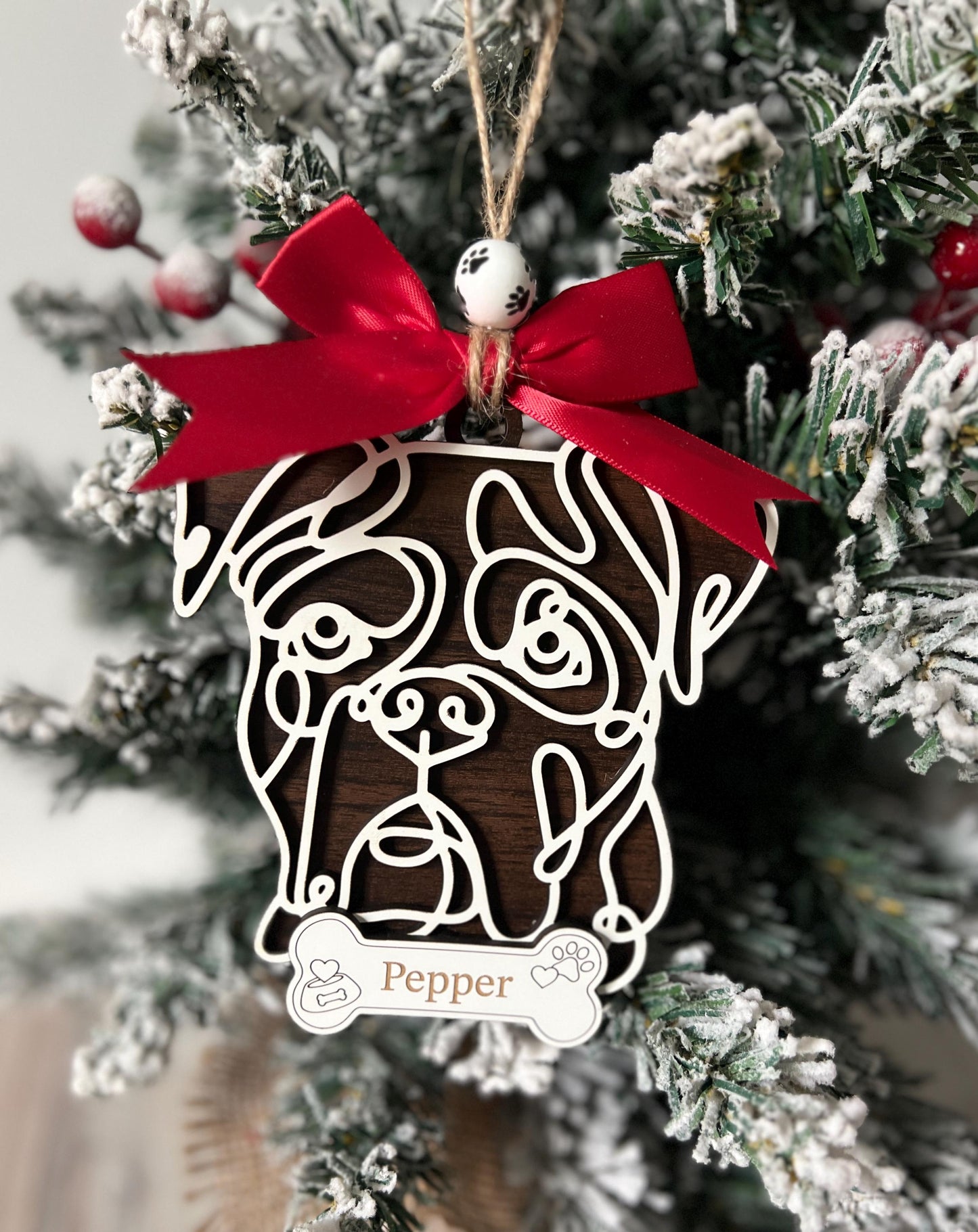 Custom Dog Ornament, Personalized Pet Lover Gift, Dog Mom Present, New Puppy Owner, Weiner Dog