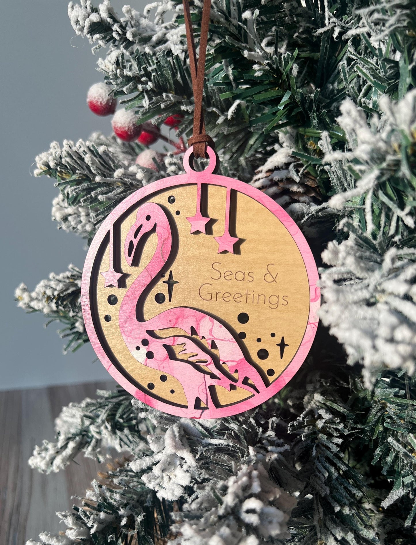 Personalized Flamingo Christmas Ornament, Custom Present, Christmas Gift, Flamingo Lover Present