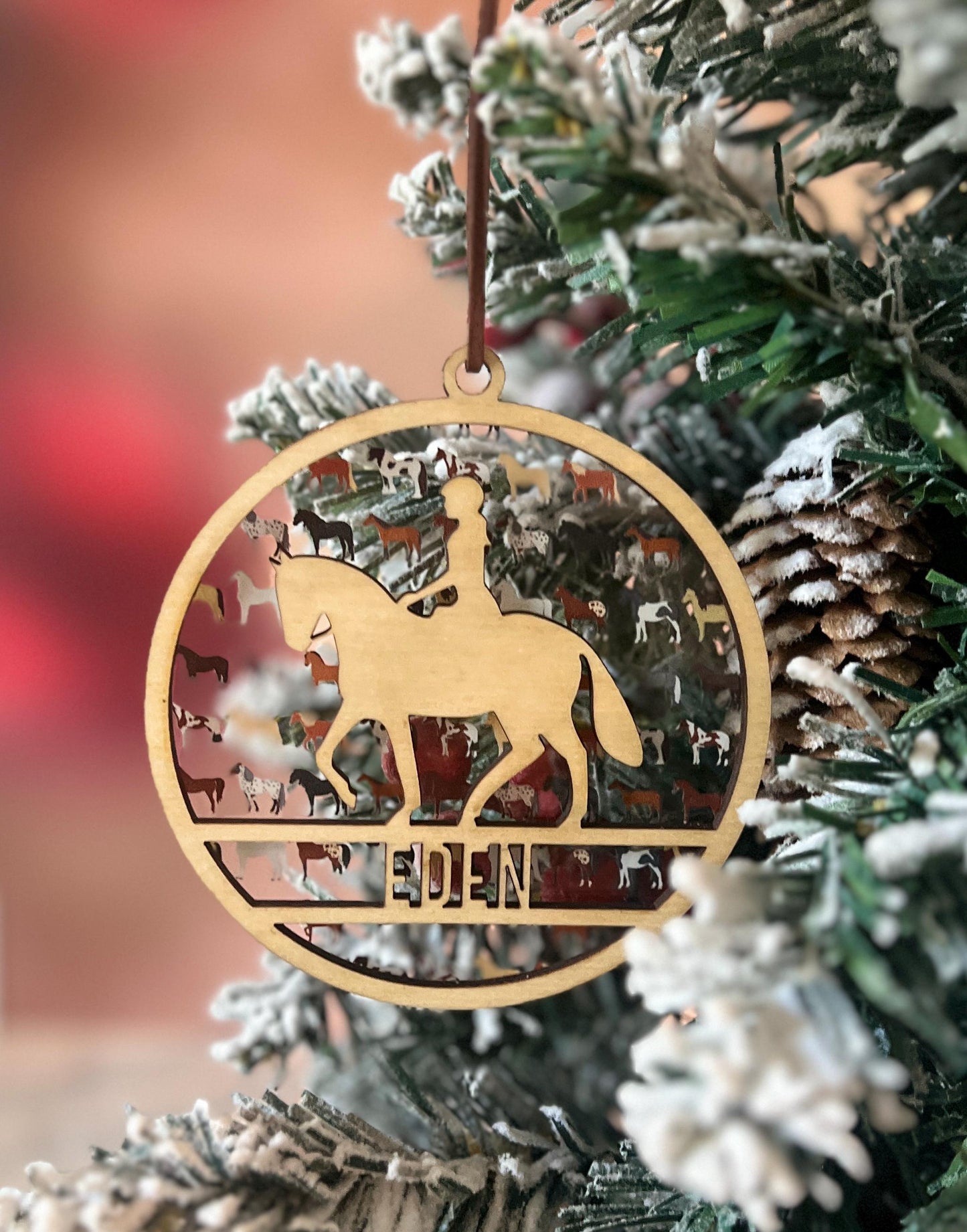 Personalized Horse Ornament, Custom Equestrian gift, Horseback Riding Girl Boy, Christmas, Horseback rider present, Gift for horse lover