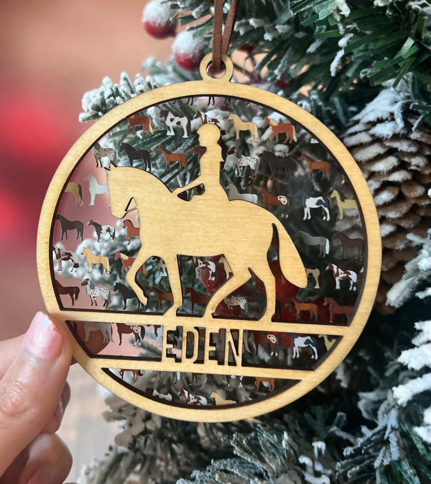Personalized Horse Ornament, Custom Equestrian gift, Horseback Riding Girl Boy, Christmas, Horseback rider present, Gift for horse lover