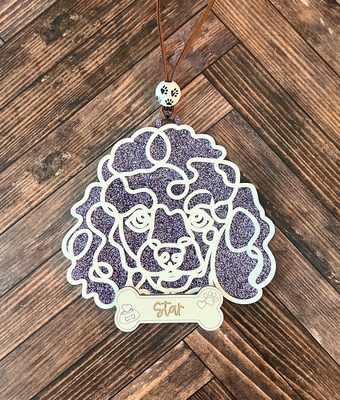 Personalized Dog Christmas Ornament, Custom Glitter Pet Ornament, Dachshund, Line Dog Art, Dog Mom Present, Dog Breed Gift, New Puppy Owner