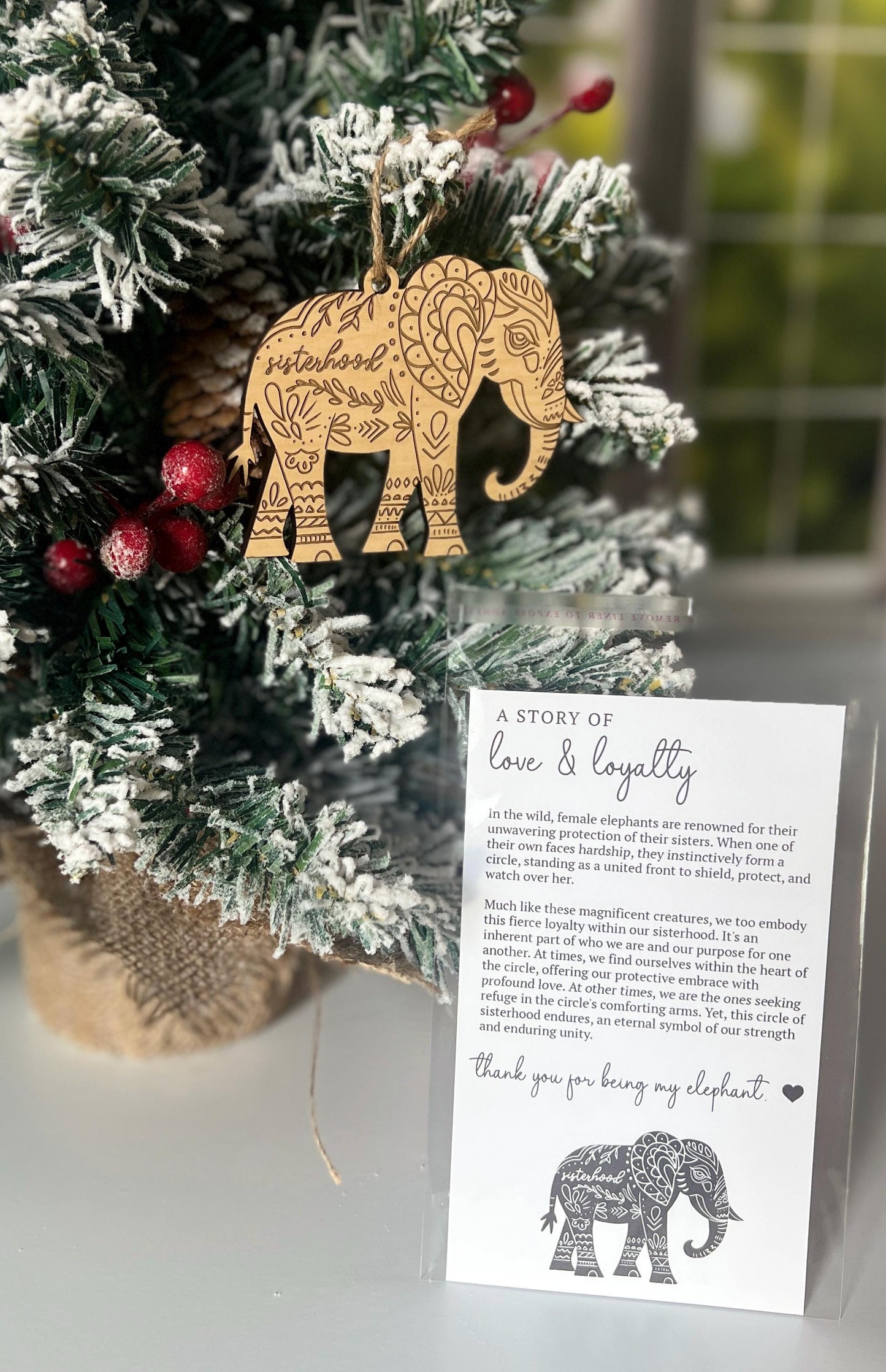 Sisterhood Elephant Christmas Ornament, Gift for Friend, Best Friend Present, Gift for Her, Bestie Gift