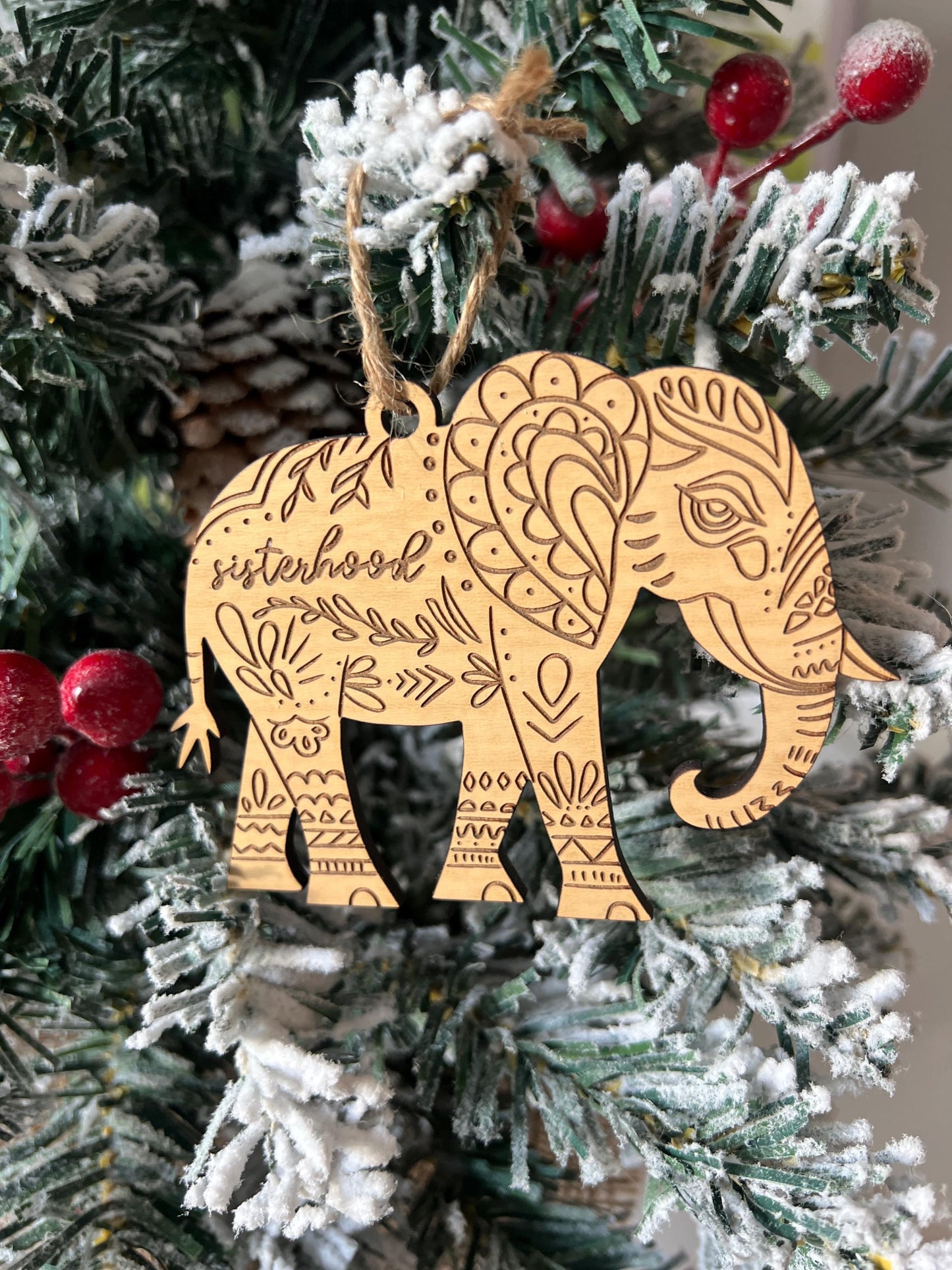 Sisterhood Elephant Christmas Ornament, Gift for Friend, Best Friend Present, Gift for Her, Bestie Gift