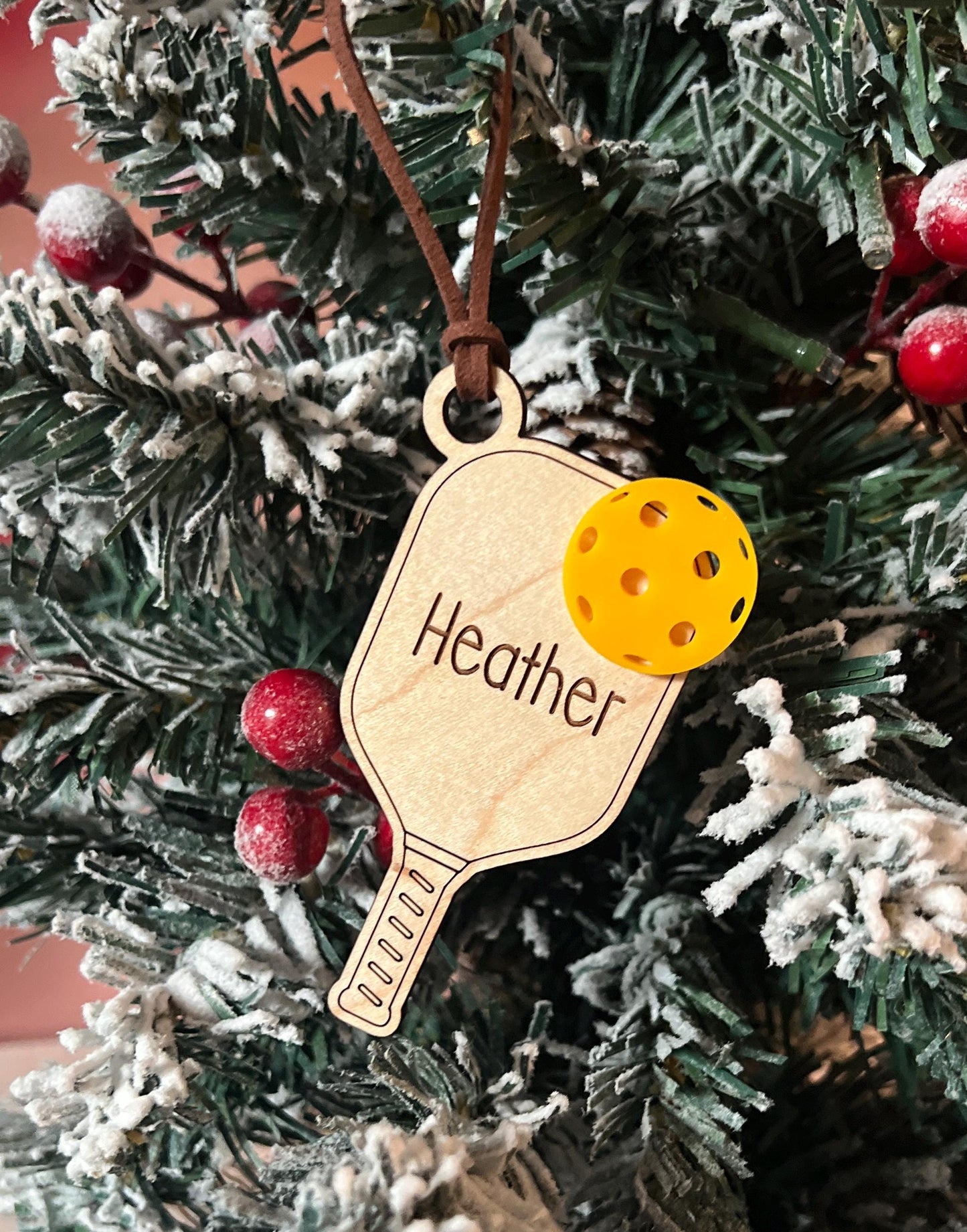 Personalized Pickleball Lover Ornament, Pickleball Buddy Gift, Pickleball Team Player, Sports Christmas Present, Paddle Stocking Stuffer