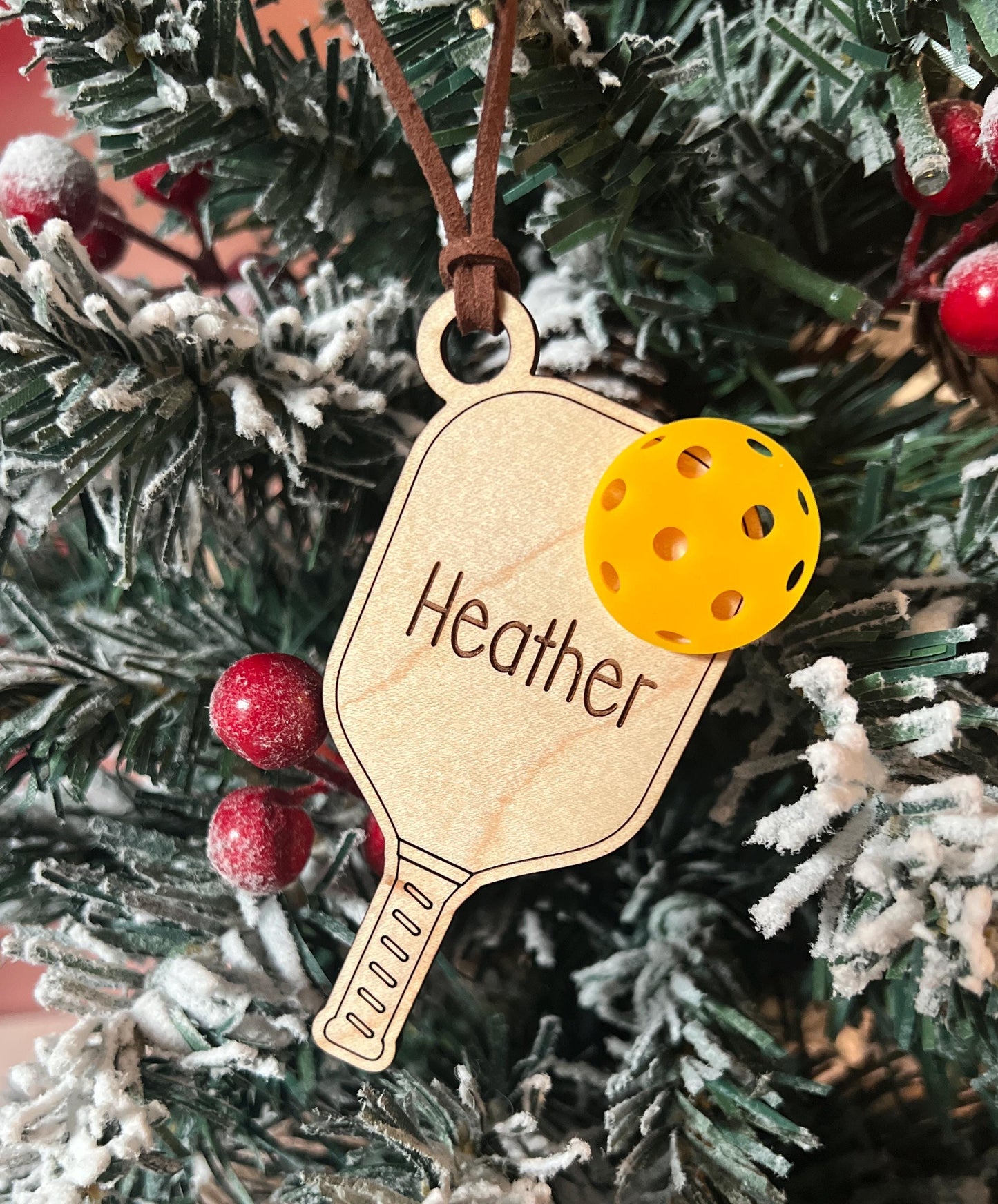 Personalized Pickleball Lover Ornament, Pickleball Buddy Gift, Pickleball Team Player, Sports Christmas Present, Paddle Stocking Stuffer