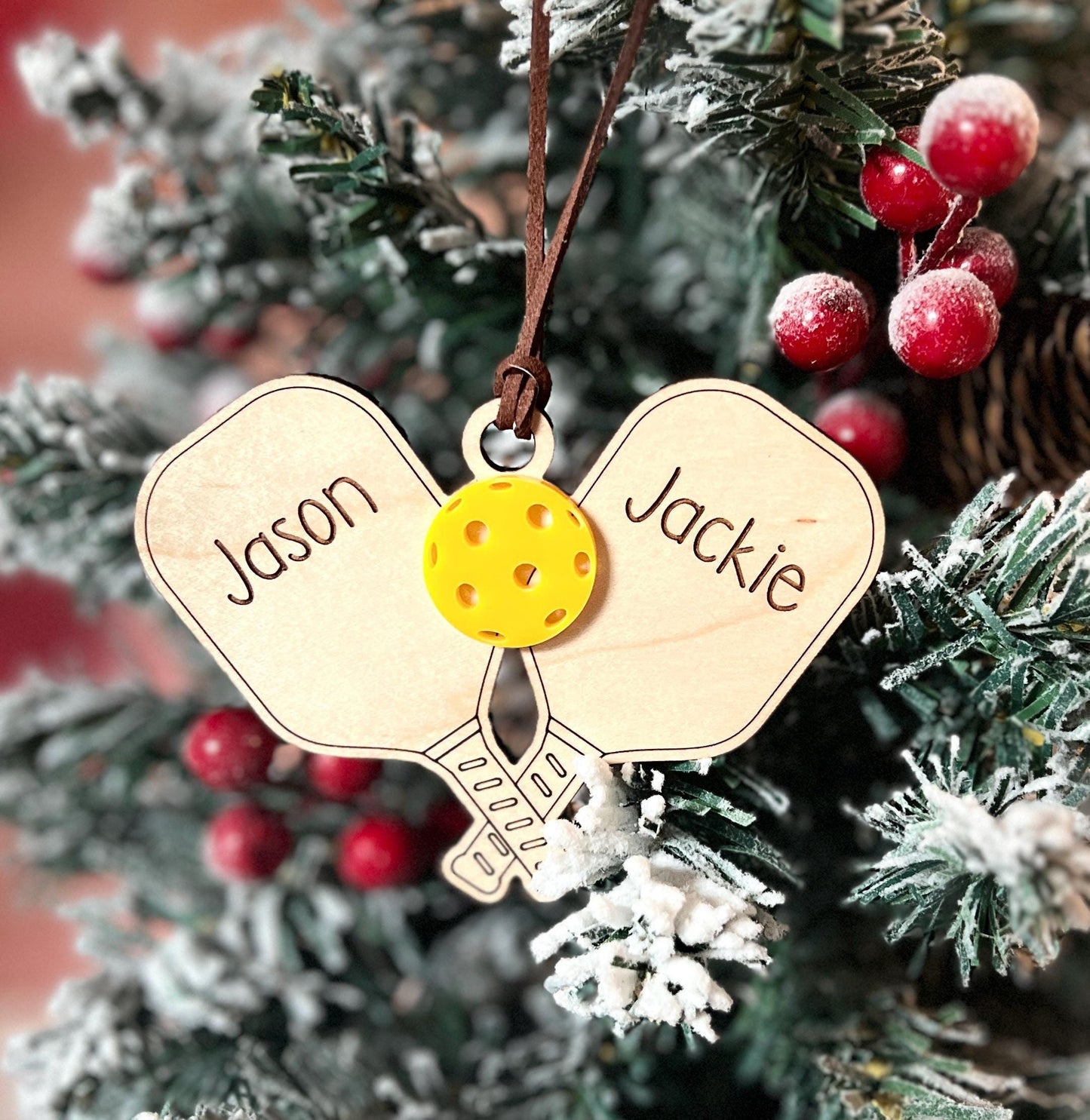 Personalized Pickleball Lover Ornament, Pickleball Buddy Gift, Pickleball Team Player, Sports Christmas Present, Paddle Stocking Stuffer