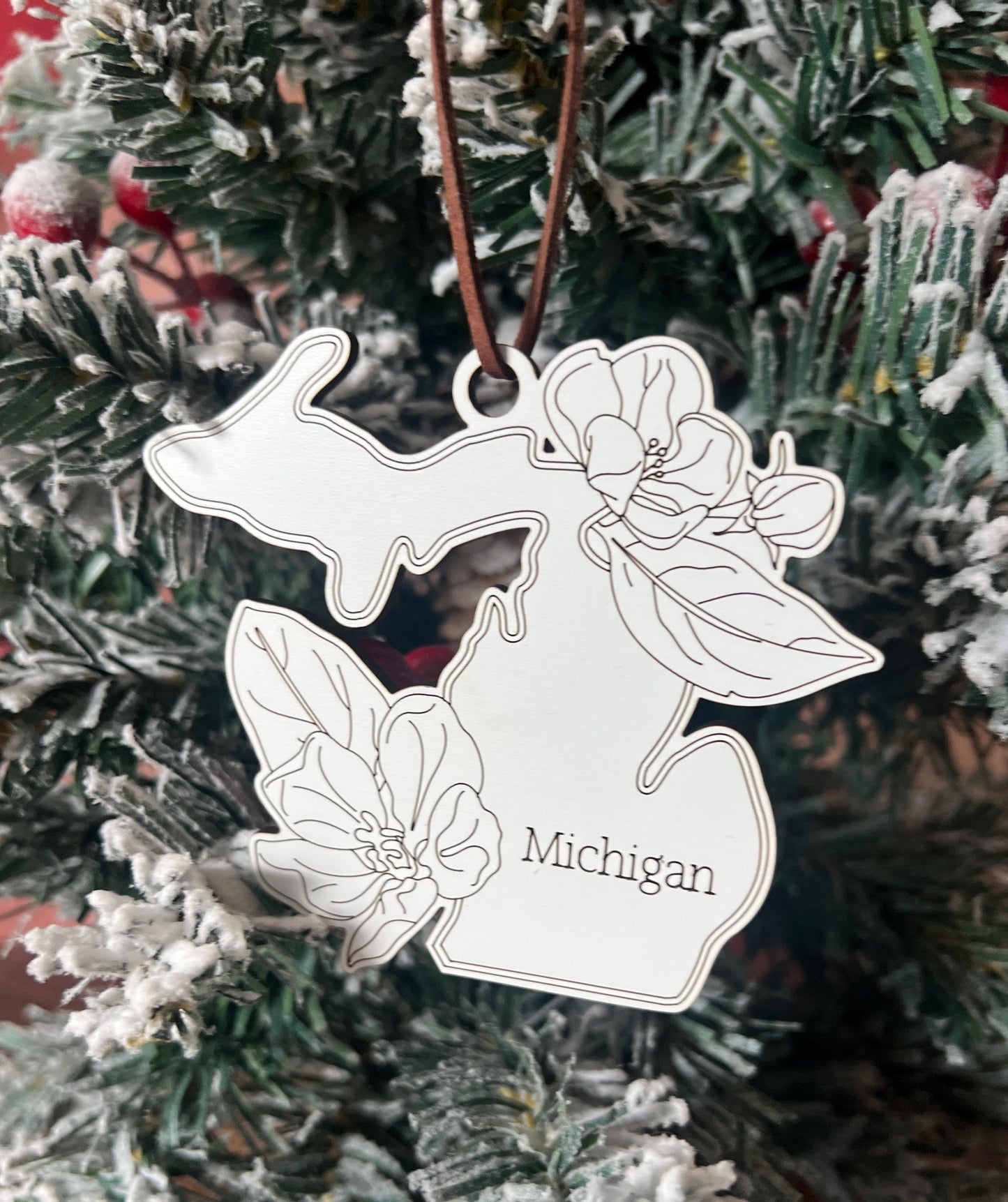 USA State Flower Christmas Ornament, New Home, New State, Housewarming Gift, Home State