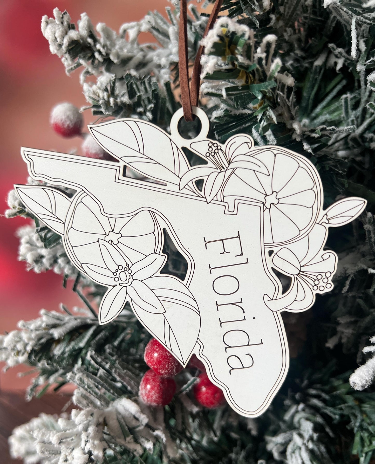 USA State Flower Christmas Ornament, New Home, New State, Housewarming Gift, Home State