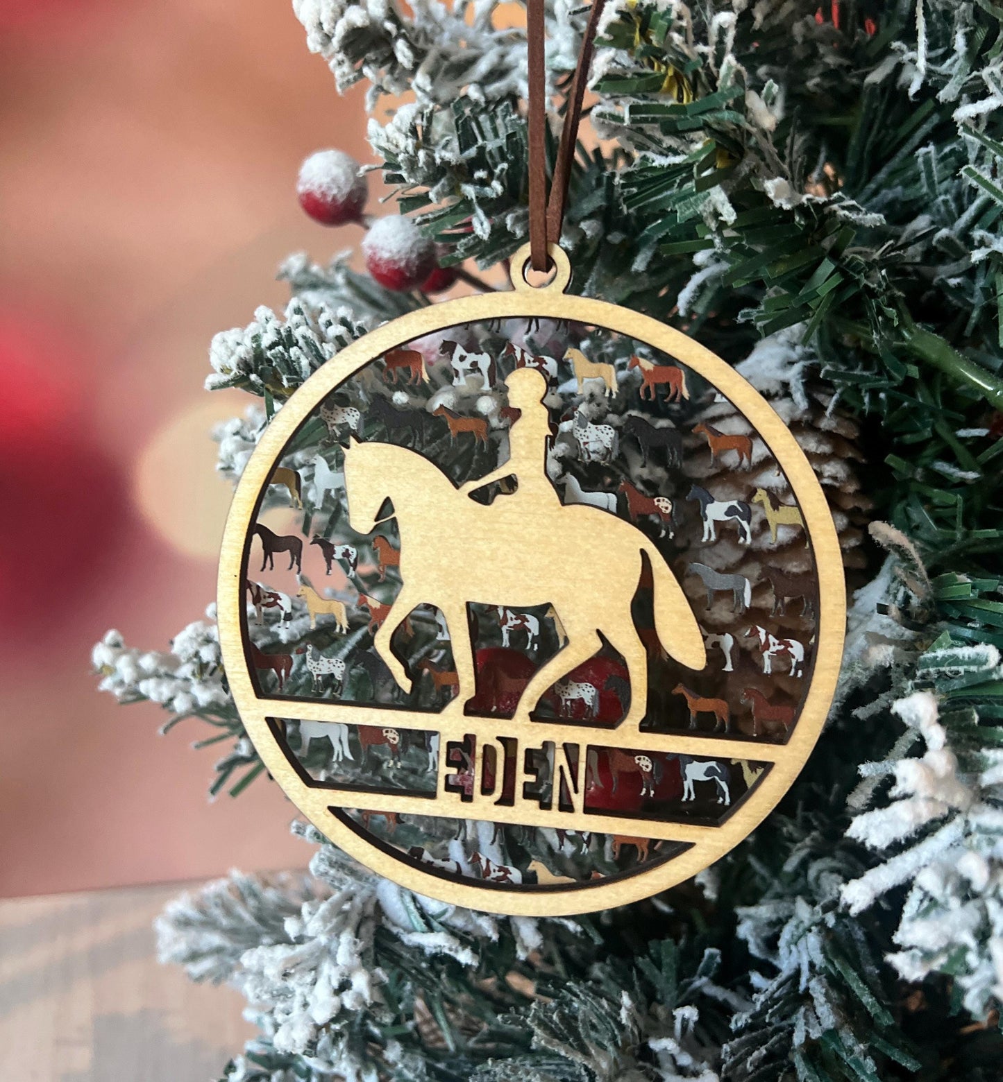 Personalized Horse Ornament, Custom Equestrian gift, Horseback Riding Girl Boy, Christmas, Horseback rider present, Gift for horse lover