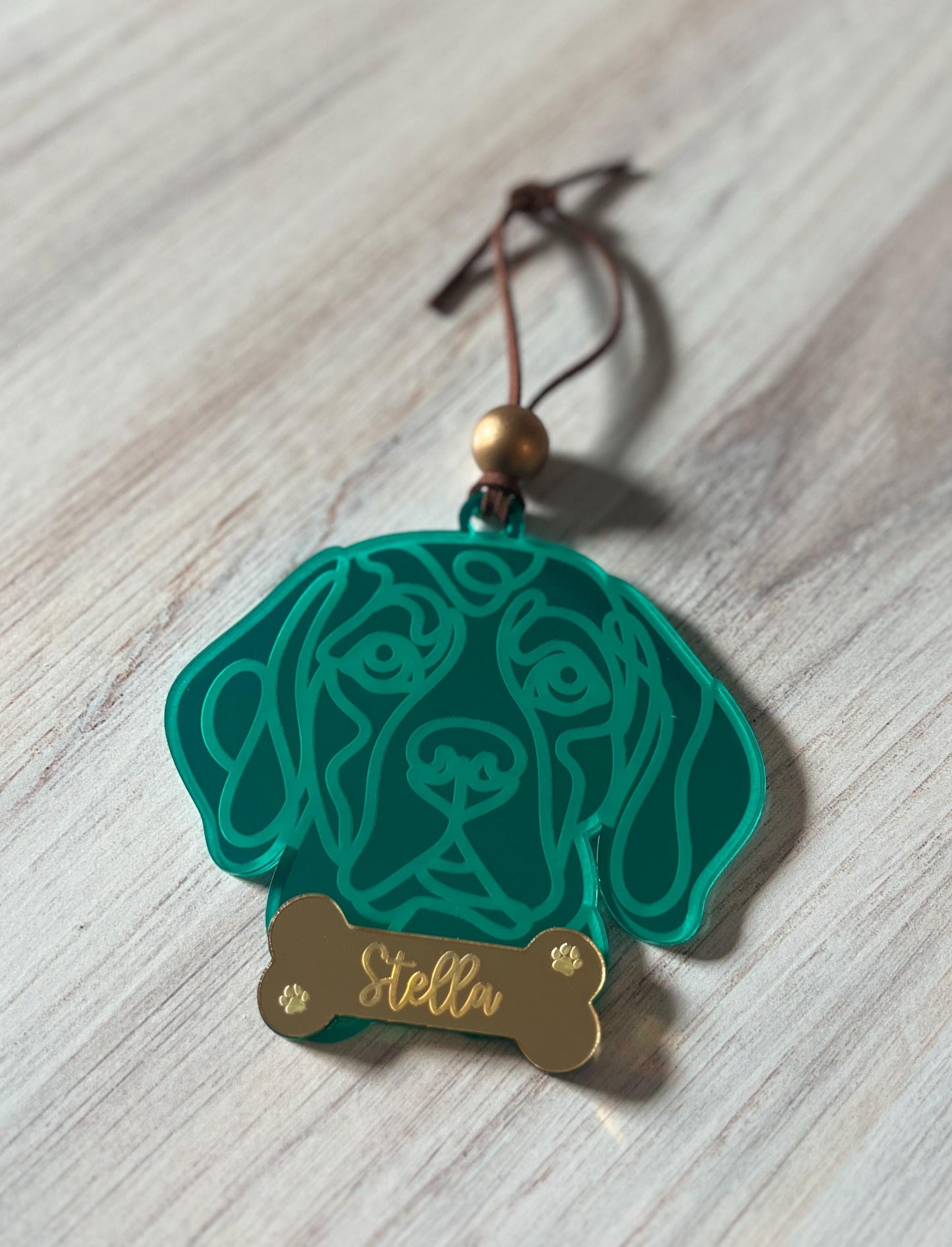 Personalized Dog Christmas Ornament, Custom Pet Ornament, Line Dog Art, Dog Mom Present, Dog Breed Gift, New Puppy Owner, Dog Mama