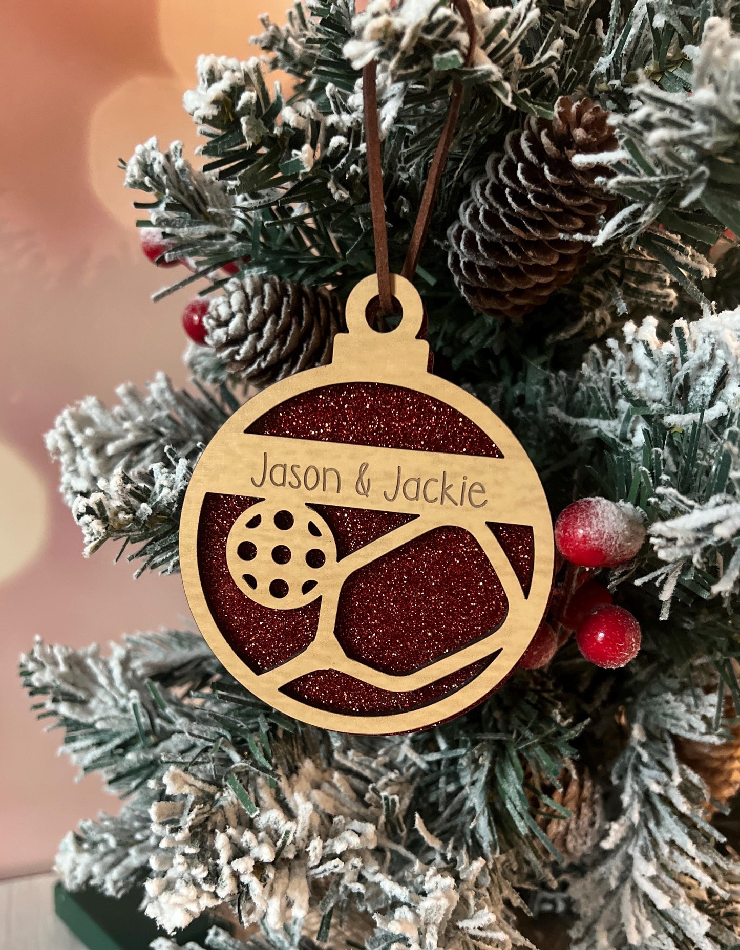 Personalized Pickleball Lover Ornament, Pickleball Buddy Gift, Pickleball Team Player, Sports Christmas Present, Paddle Stocking Stuffer