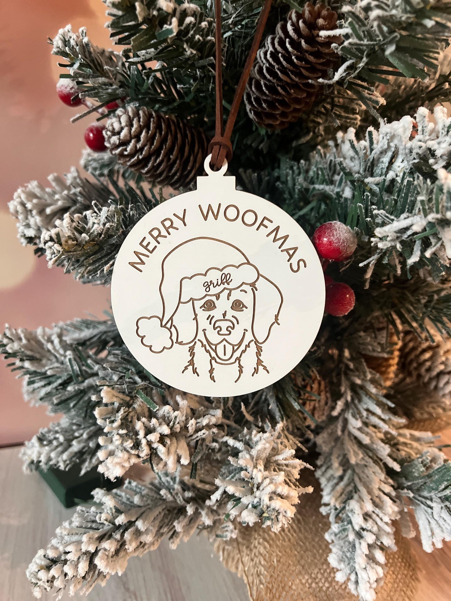 Personalized Dog Breed Christmas Ornament, Happy Howlidays, Merry Woofmas, Dog Lover Gift, Custom Dog Mom Present, Pet Lover