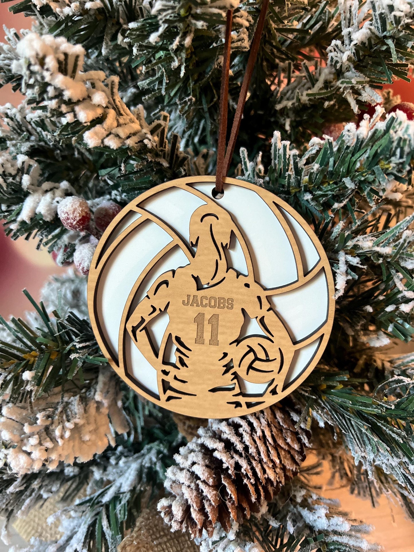 Personalized Volleyball Player Christmas Ornament, Custom Female and Male Vball Gift, Sports Player Present, Senior Gift, Team Gift