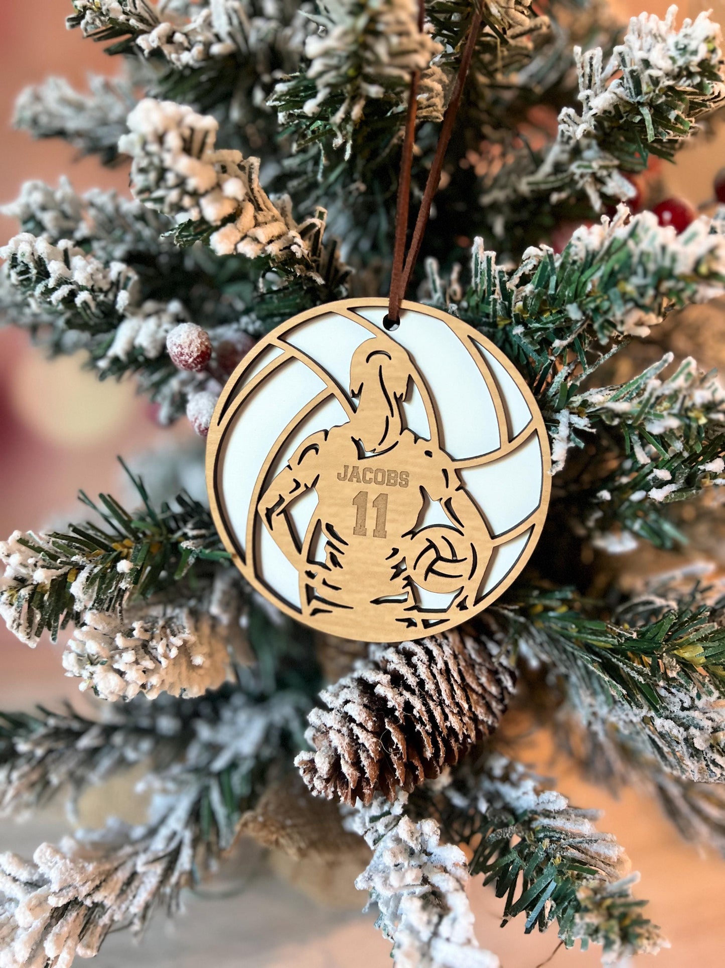 Personalized Volleyball Player Christmas Ornament, Custom Female and Male Vball Gift, Sports Player Present, Senior Gift, Team Gift