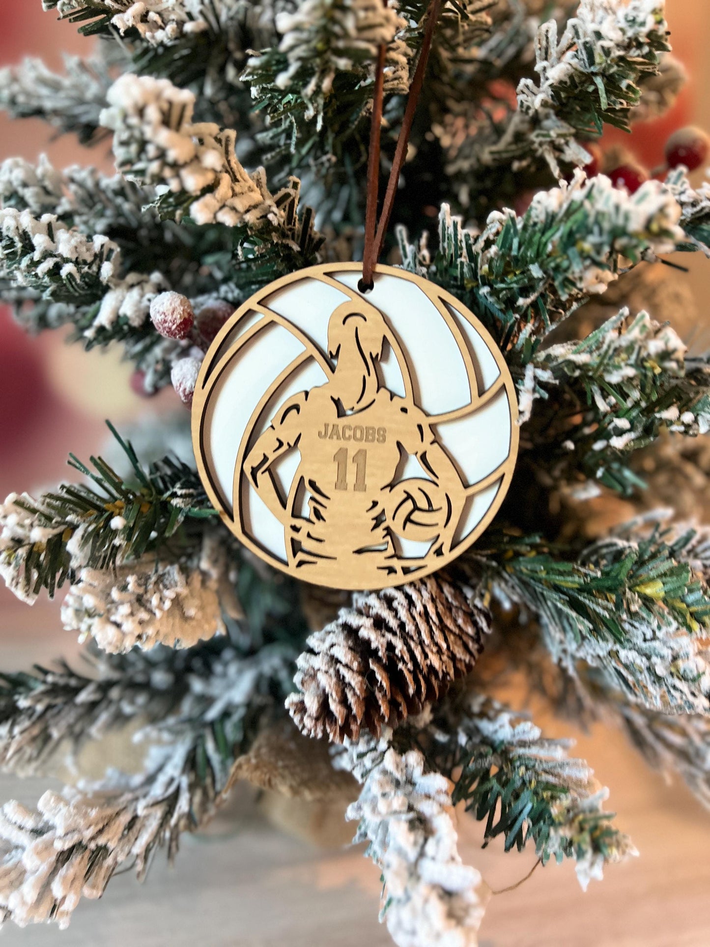 Personalized Volleyball Player Christmas Ornament, Custom Female and Male Vball Gift, Sports Player Present, Senior Gift, Team Gift