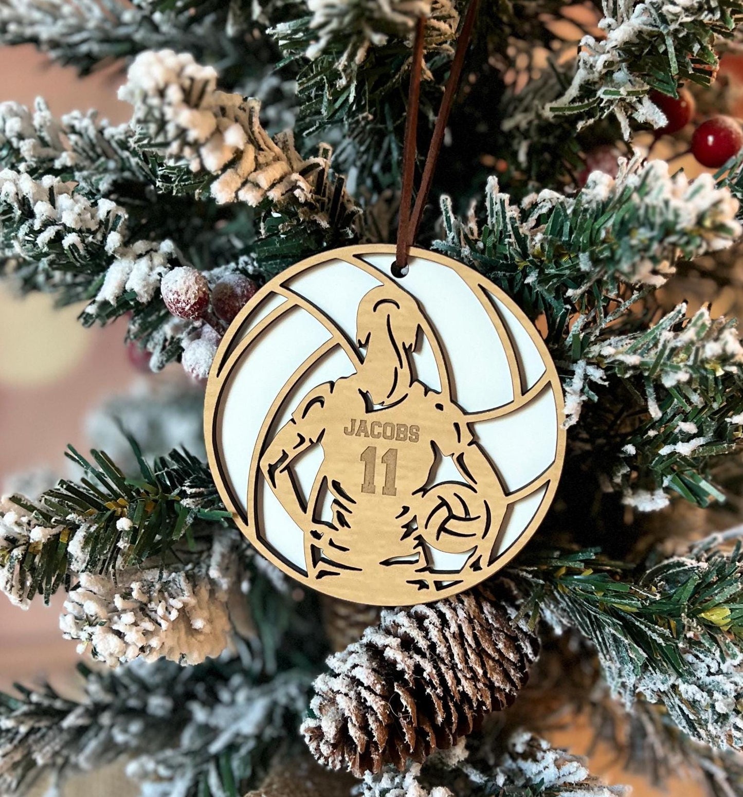 Personalized Volleyball Player Christmas Ornament, Custom Female and Male Vball Gift, Sports Player Present, Senior Gift, Team Gift