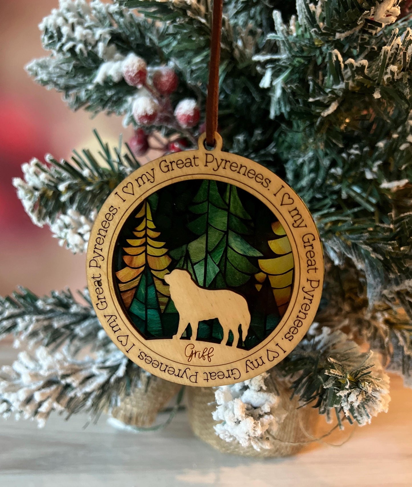 Personalized Dog Breed Christmas Ornament, Custom Dog Lover Gift, Dog Mom present, I love my Dog Gift, Pet Lover Gift