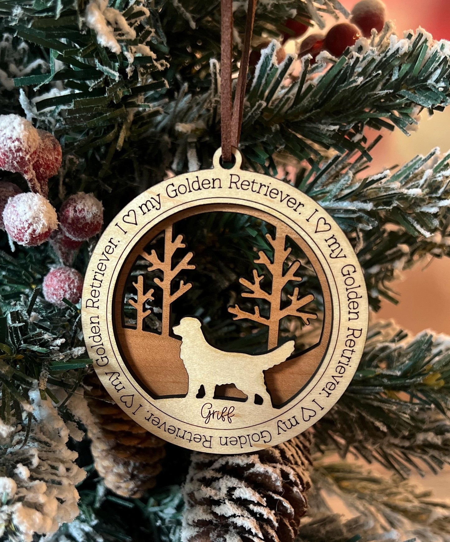 Personalized Dog Breed Christmas Ornament, Custom Dog Lover Gift, Dog Mom present, I love my Dog Gift, Pet Lover Gift