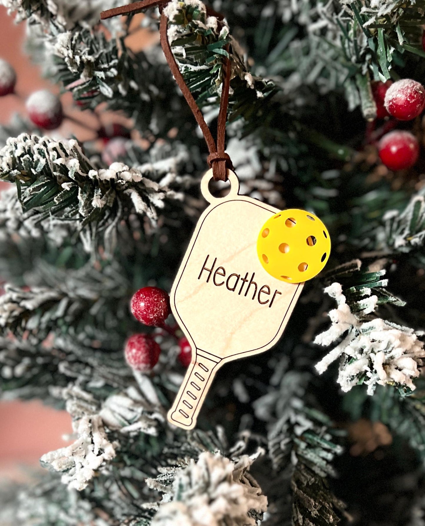 Personalized Pickleball Lover Ornament, Pickleball Buddy Gift, Pickleball Team Player, Sports Christmas Present, Paddle Stocking Stuffer