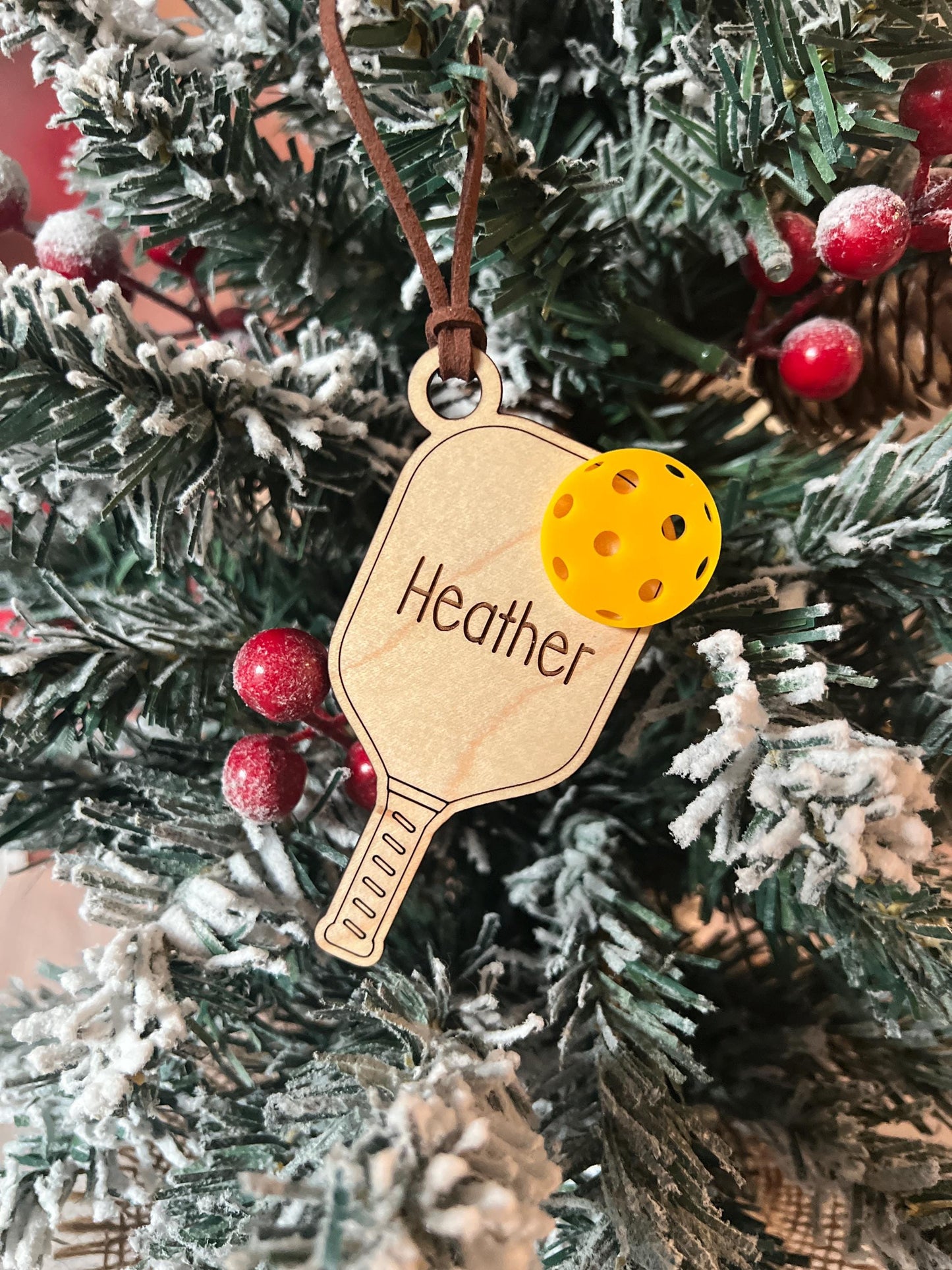 Personalized Pickleball Lover Ornament, Pickleball Buddy Gift, Pickleball Team Player, Sports Christmas Present, Paddle Stocking Stuffer