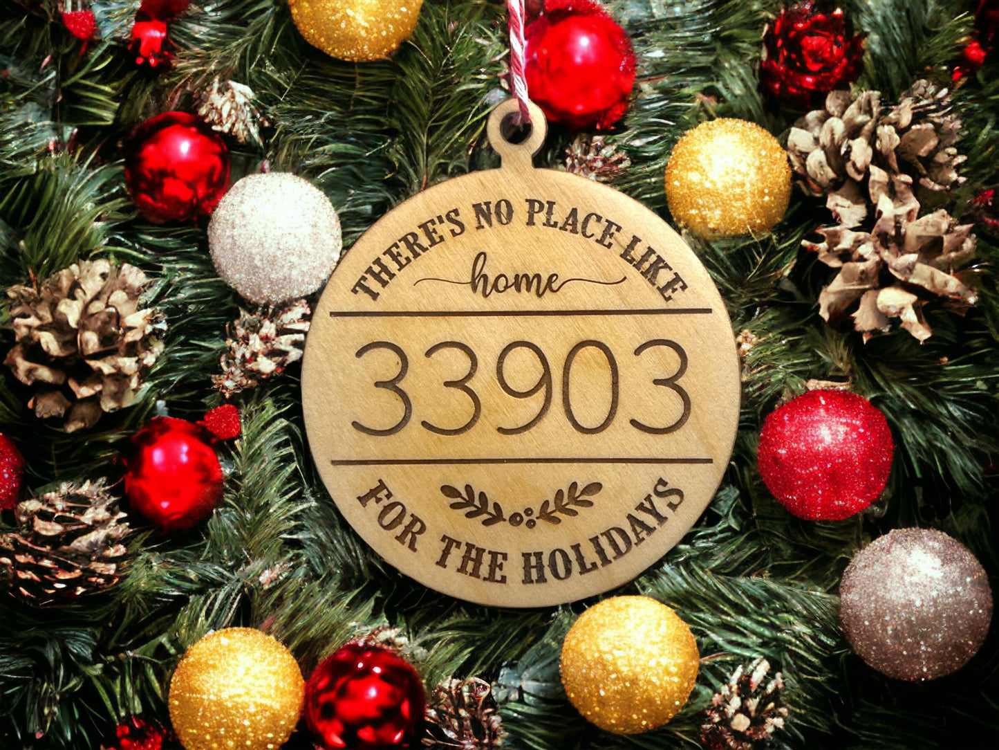 Zip Code Christmas Ornament, Home for the holidays, New homeowner gift, Custom Realtor gift, Housewarming, Moving present, Wood