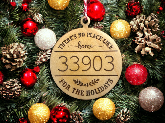 Zip Code Christmas Ornament, Home for the holidays, New homeowner gift, Custom Realtor gift, Housewarming, Moving present, Wood
