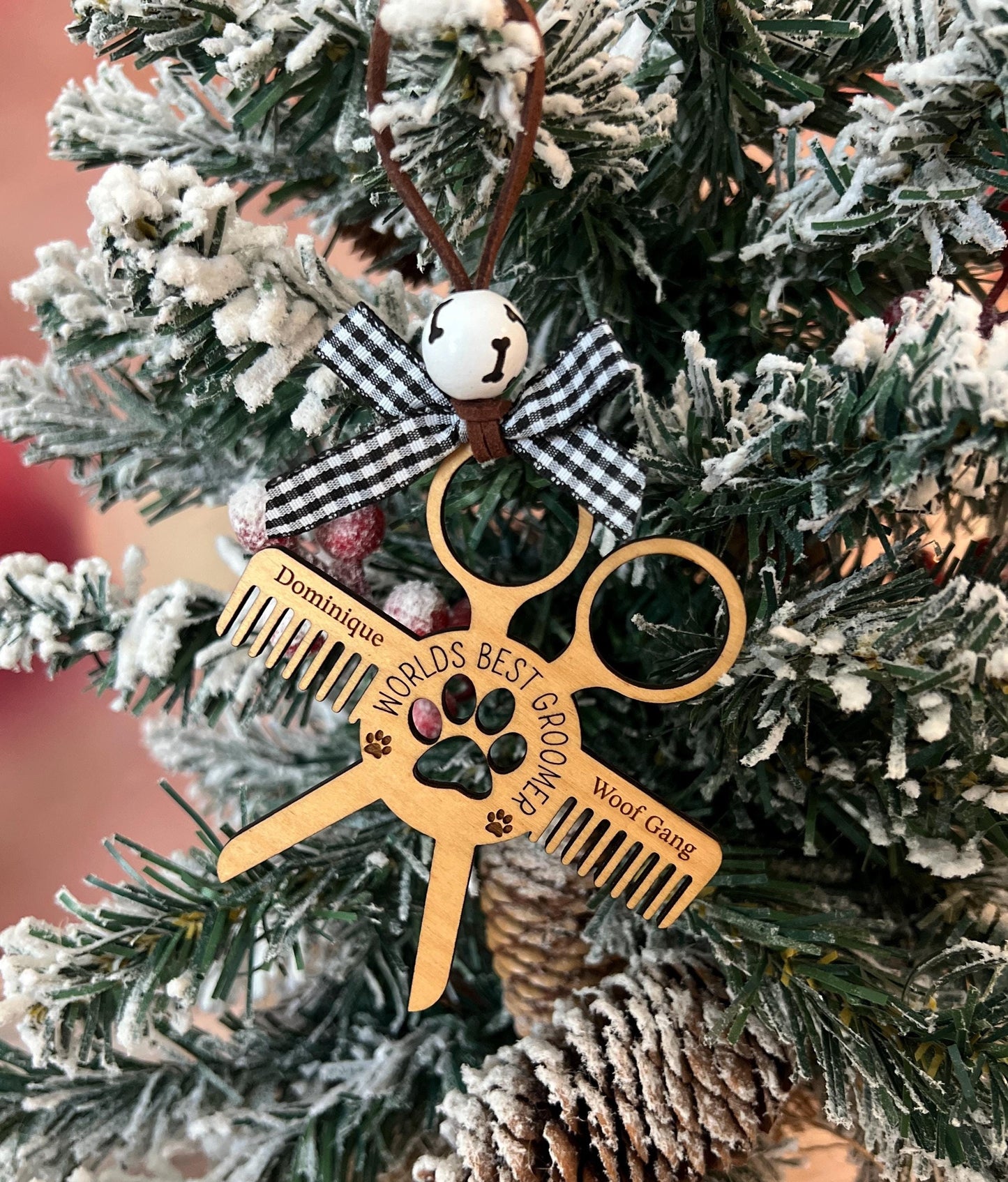 Personalized Dog Groomer Christmas Ornament, Custom Present, Pet Groomer, Grooming Appreciation Gift, Cat Groomer Present