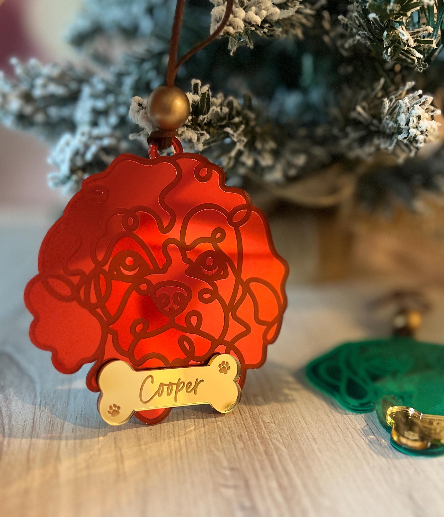 Personalized Dog Christmas Ornament, Custom Pet Ornament, Line Dog Art, Dog Mom Present, Dog Breed Gift, New Puppy Owner, Dog Mama