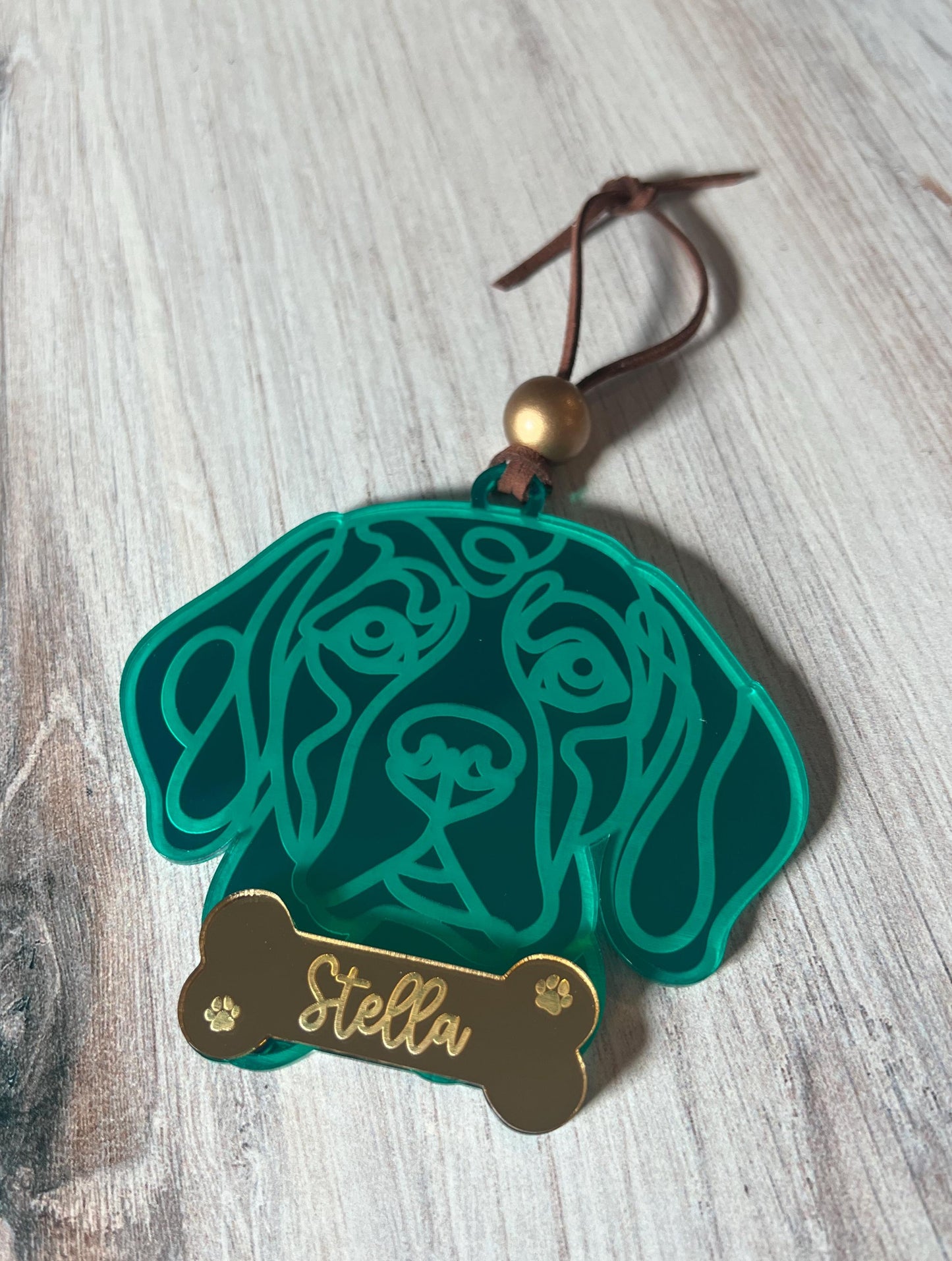 Personalized Dog Christmas Ornament, Custom Pet Ornament, Line Dog Art, Dog Mom Present, Dog Breed Gift, New Puppy Owner, Dog Mama